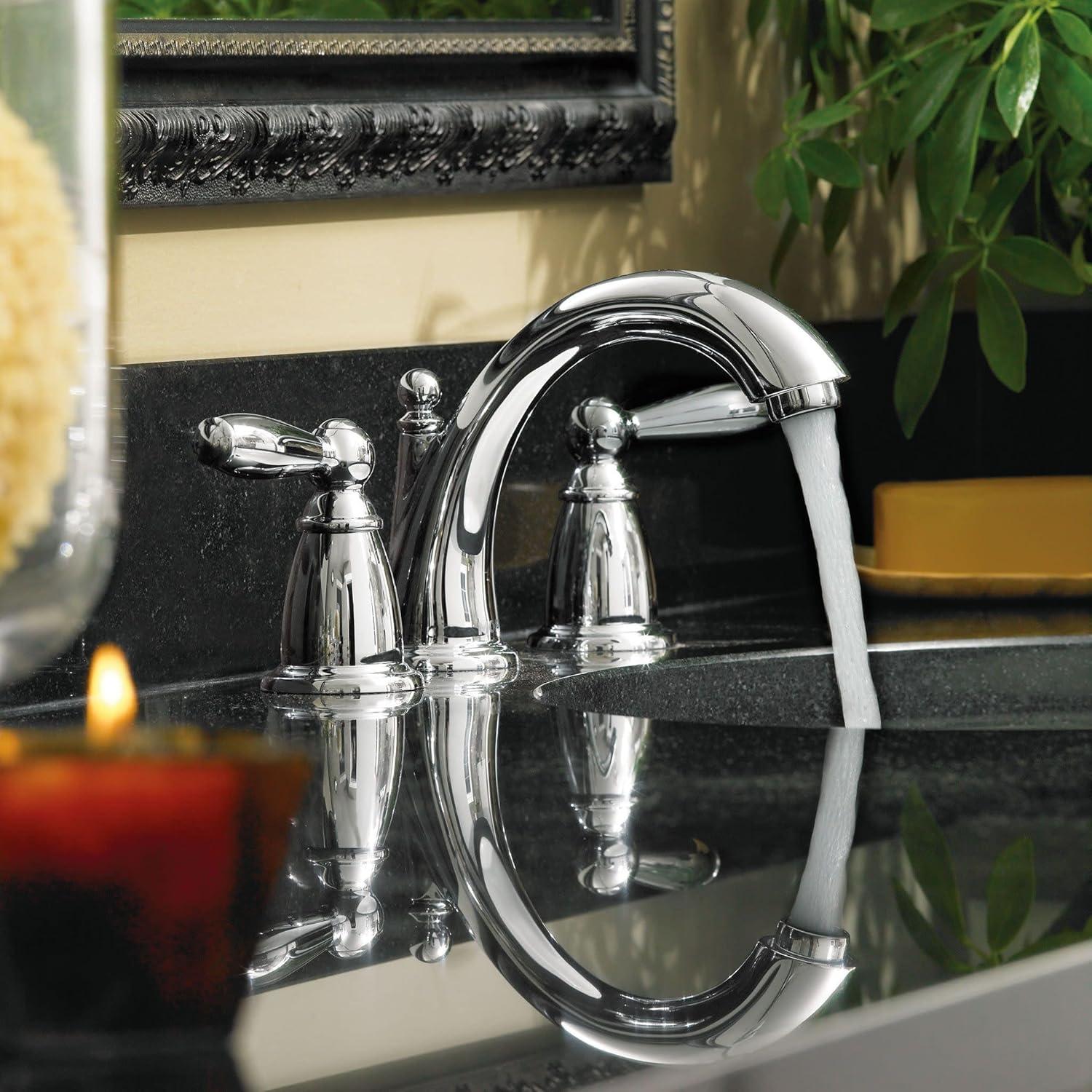 image:imageMoen Brantford OilRubbed Bronze TwoHandle Widespread Bathroom Faucet Trim Kit Bathroom Faucets for Sink 3hole Deck Mounted Setup Valve Required T6620ORBChrome