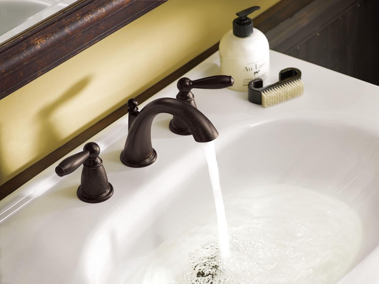 image:imageMoen Brantford OilRubbed Bronze TwoHandle Widespread Bathroom Faucet Trim Kit Bathroom Faucets for Sink 3hole Deck Mounted Setup Valve Required T6620ORBOil Rubbed Bronze