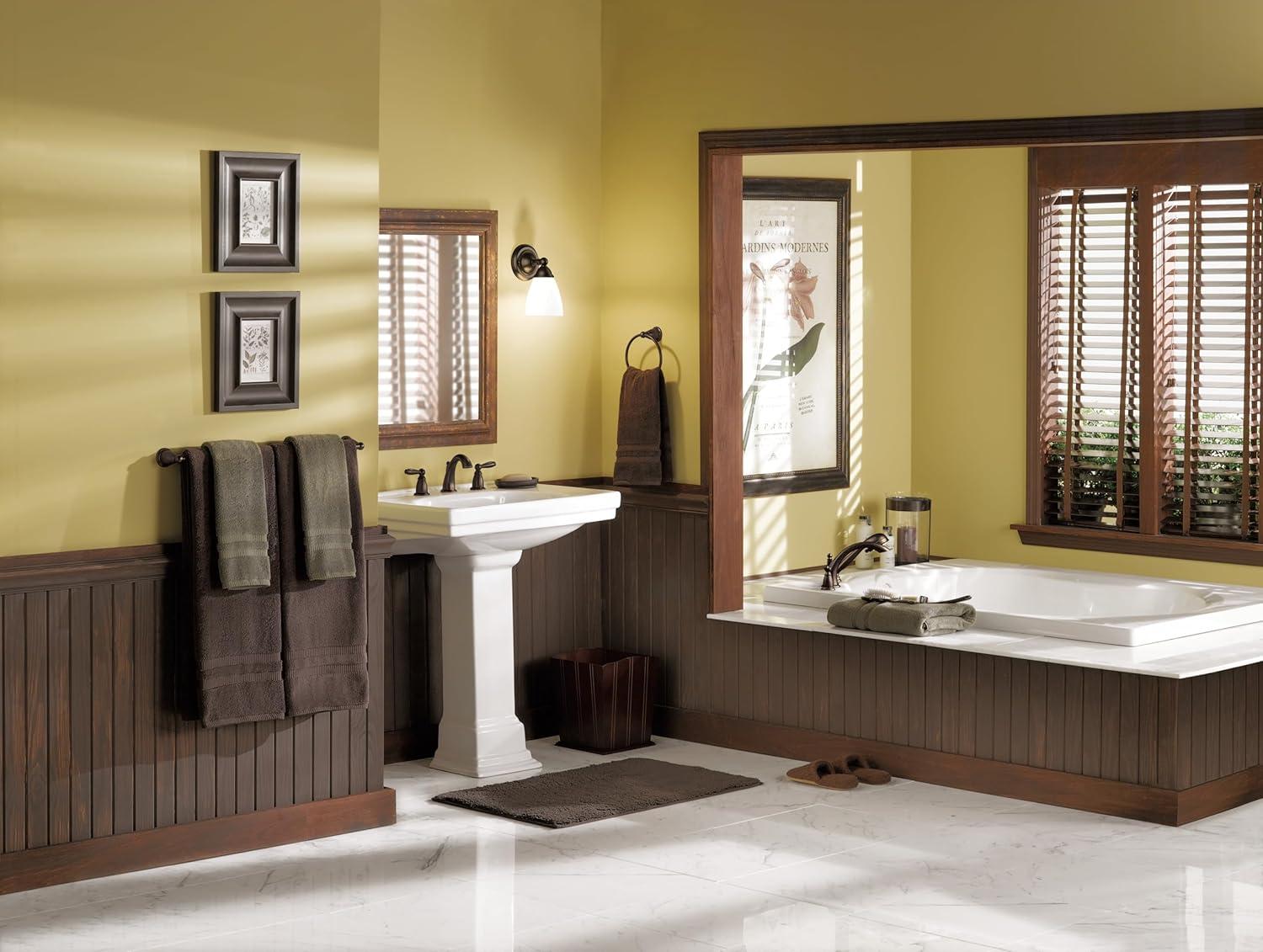image:imageMoen Brantford OilRubbed Bronze TwoHandle Widespread Bathroom Faucet Trim Kit Bathroom Faucets for Sink 3hole Deck Mounted Setup Valve Required T6620ORBOil Rubbed Bronze