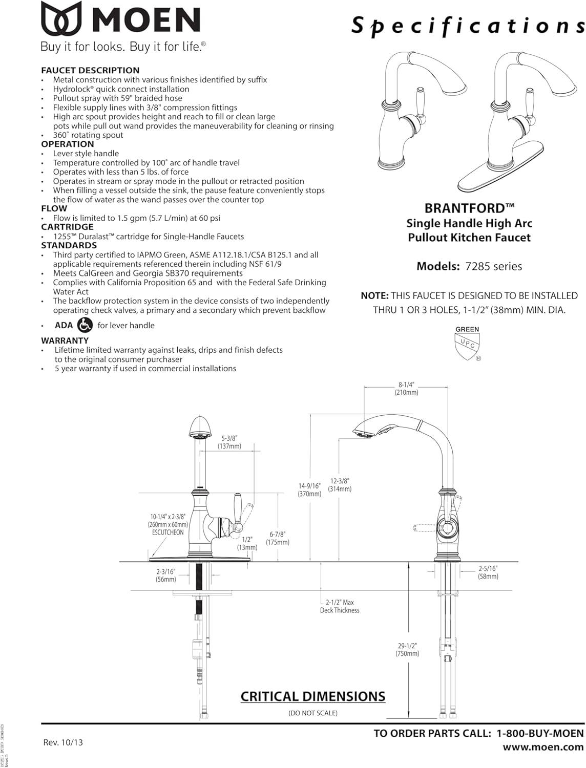 image:imageMoen Brantford OilRubbed Bronze TwoHandle Widespread Bathroom Faucet Trim Kit Bathroom Faucets for Sink 3hole Deck Mounted Setup Valve Required T6620ORBBrushed Nickel