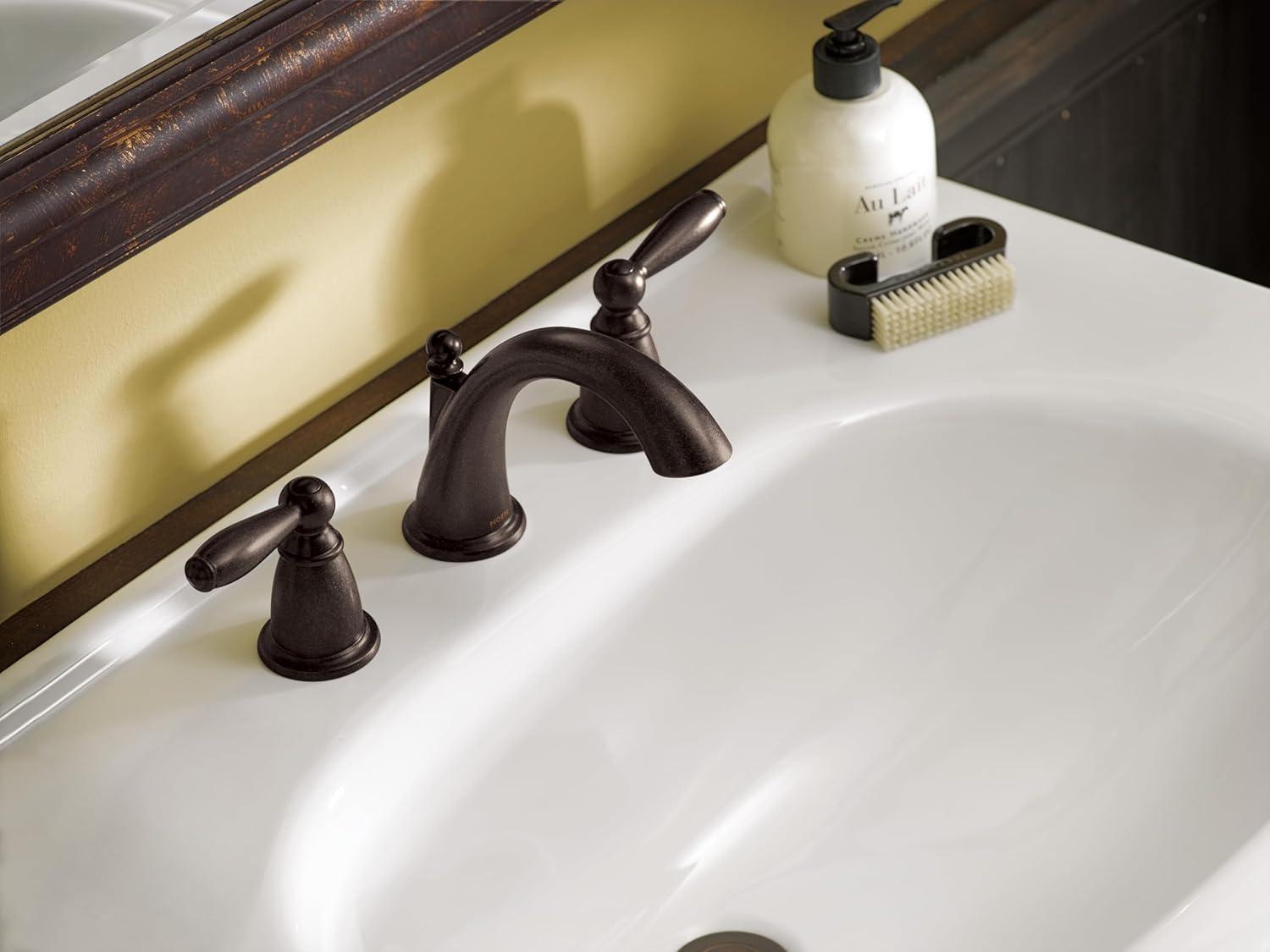 image:imageMoen Brantford OilRubbed Bronze TwoHandle Widespread Bathroom Faucet Trim Kit Bathroom Faucets for Sink 3hole Deck Mounted Setup Valve Required T6620ORBOil Rubbed Bronze