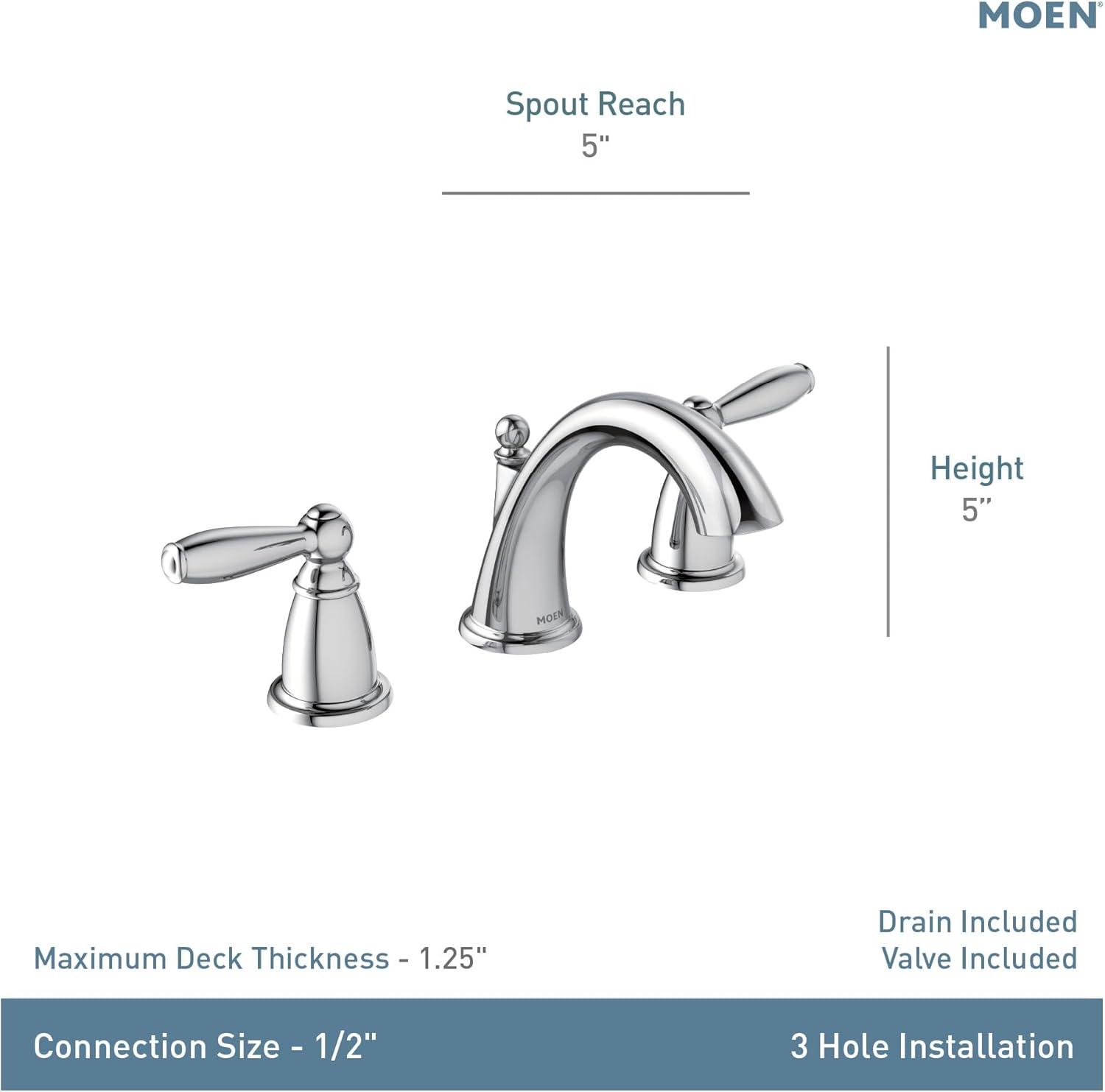 image:imageMoen Brantford OilRubbed Bronze TwoHandle Widespread Bathroom Sink Faucet for 3Hole Setups with Valve Included TV6620ORB