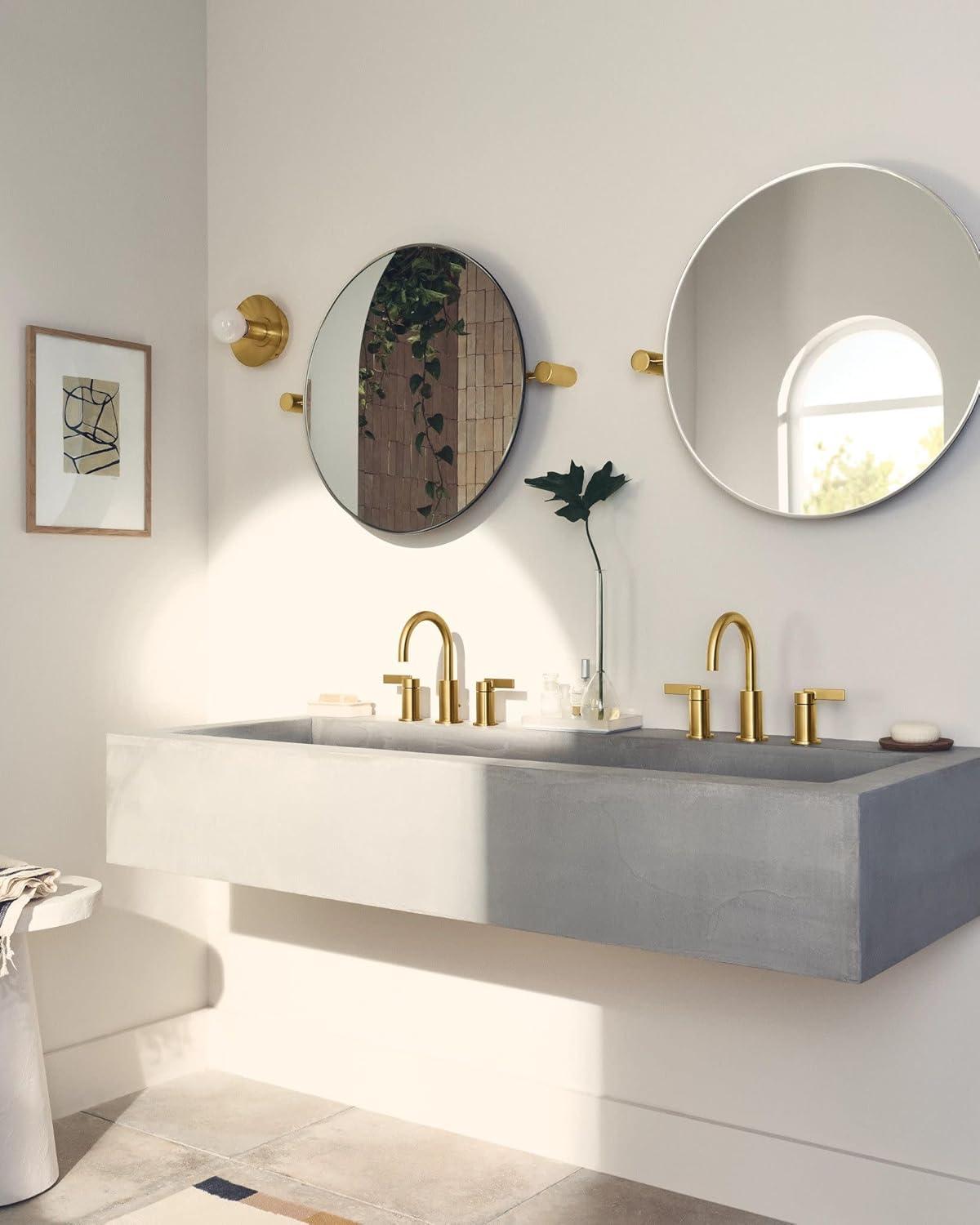 image:imageMoen Brushed Gold Cia Widespread 2Handle HighArc Bathroom Faucet for 3Hole Bath Sink Valve Required T6222BGBrushed Gold