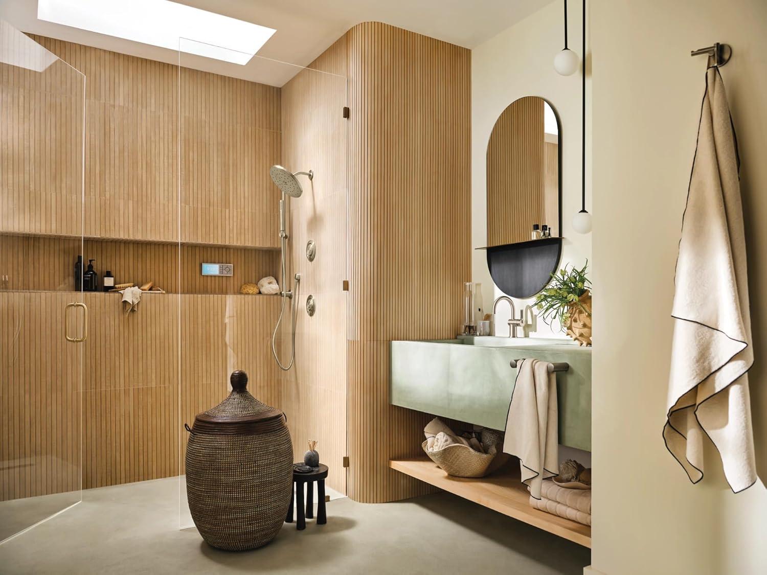 image:imageMoen Brushed Gold Modern EcoPerformance Handshower Handheld Shower with 30Inch Slide Bar and 69Inch Metal Hose 3887EPBGBrushed Nickel