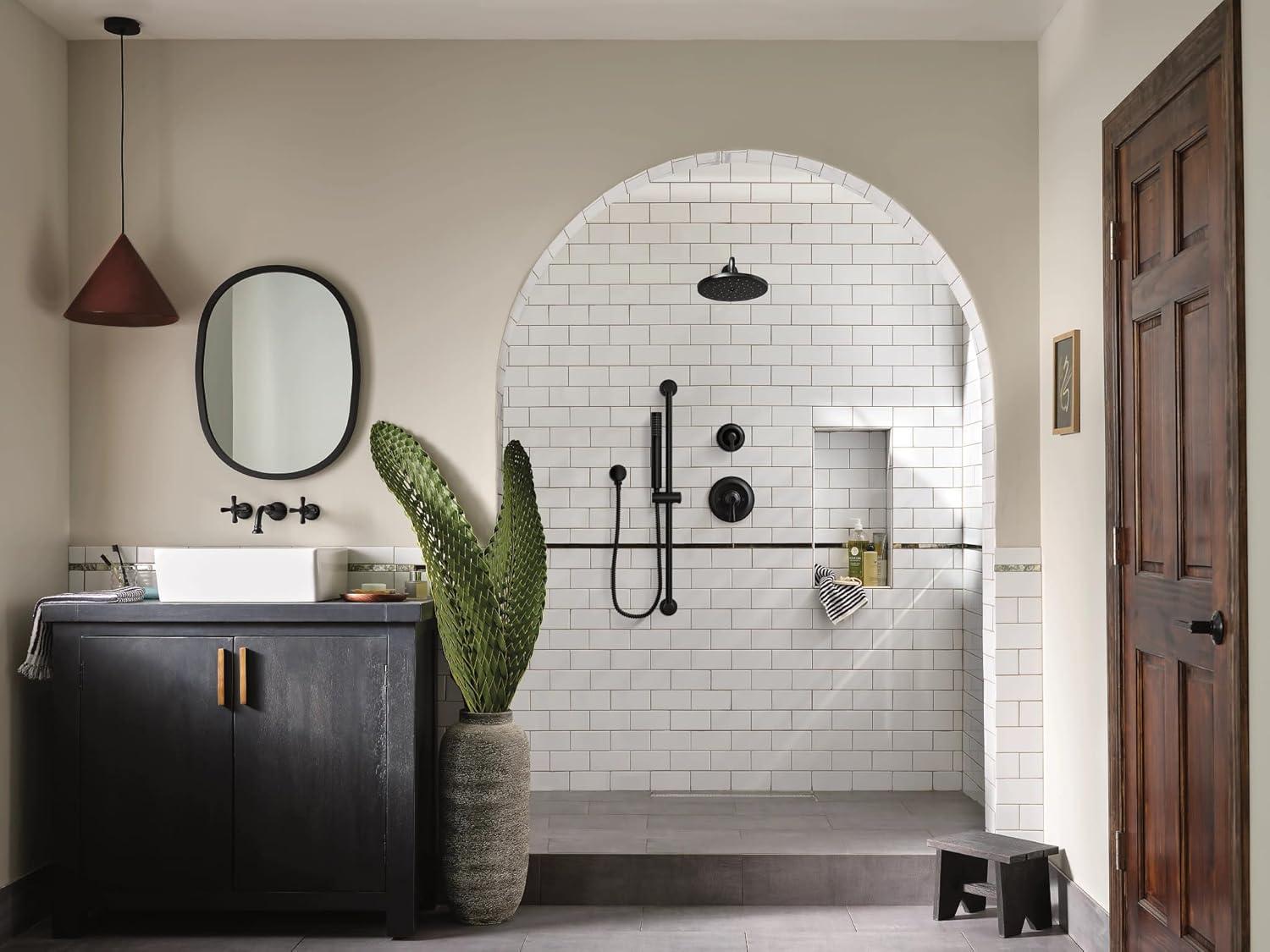 image:imageMoen Brushed Gold Modern EcoPerformance Handshower Handheld Shower with 30Inch Slide Bar and 69Inch Metal Hose 3887EPBGMatte Black