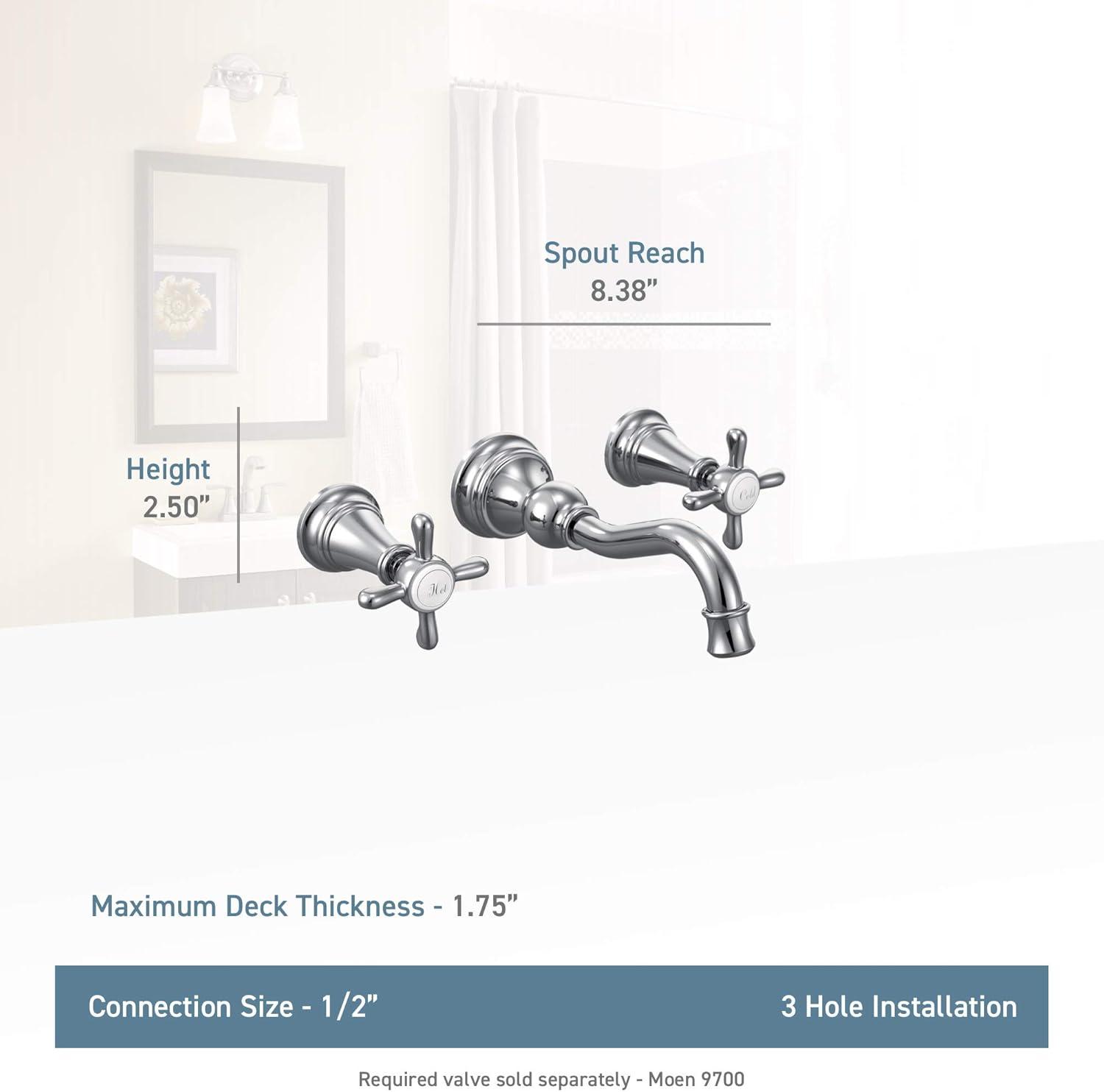 image:imageMoen Brushed Gold Weymouth 2Handle Wall Mount HighArc Bathroom Faucet Valve Sold Separately TS42112BGBrushed Gold