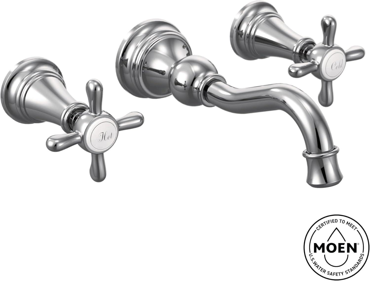 image:imageMoen Brushed Gold Weymouth 2Handle Wall Mount HighArc Bathroom Faucet Valve Sold Separately TS42112BGBrushed Gold