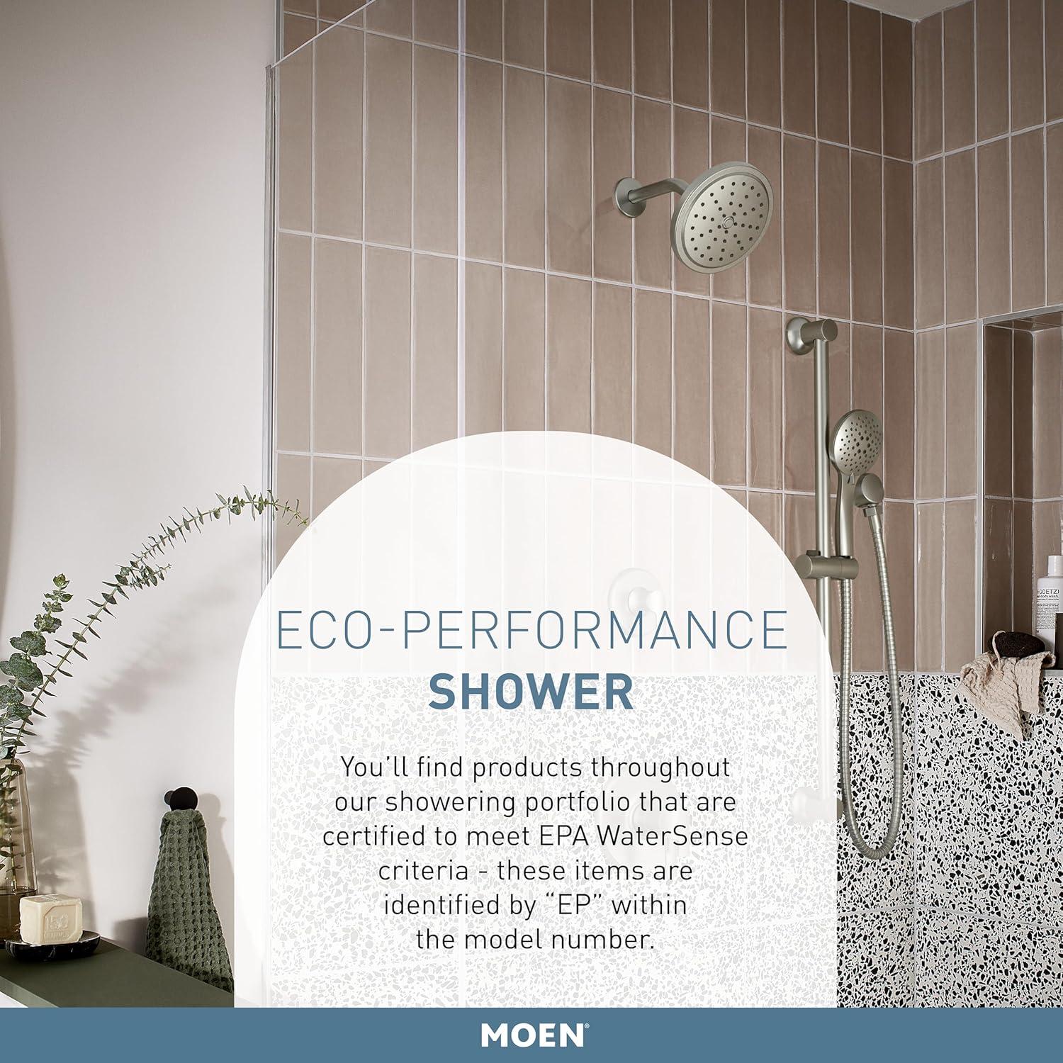 image:imageMoen Brushed Nickel EcoPerformance 5Function Handheld Removable Shower Head Adjustable 30Inch Slide Bar and 69Inch Long Hose 3558EPBNChrome