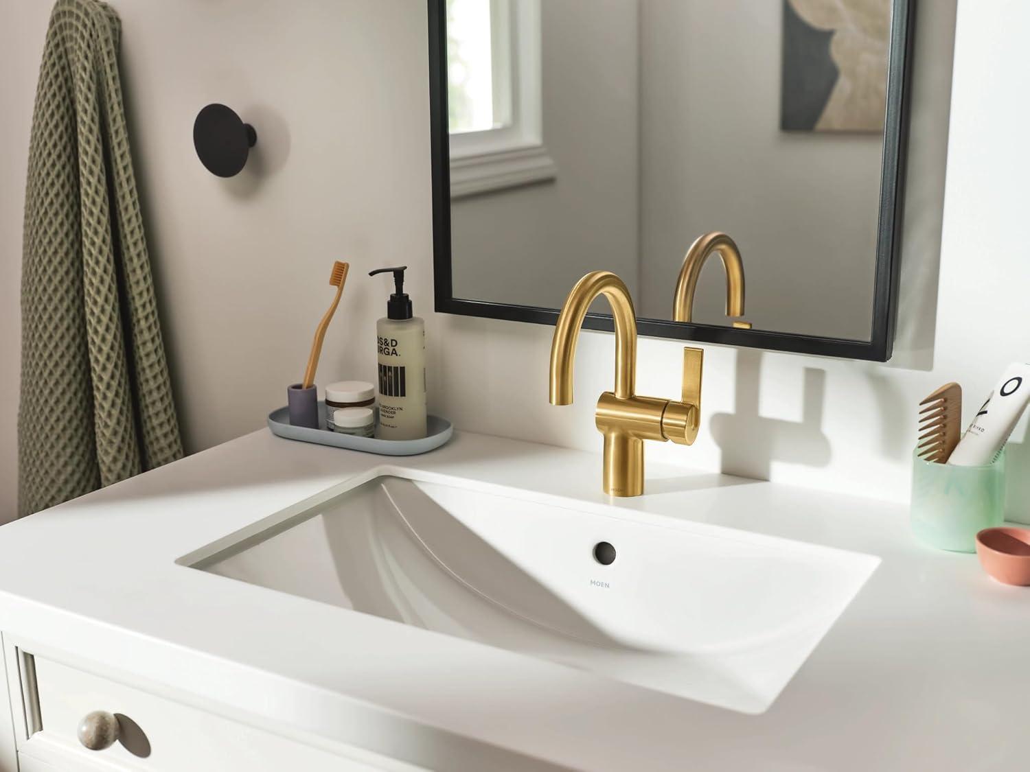 image:imageMoen Cia Matte Black Motionsense Wave Touchless Single Handle Bathroom Sink Faucet 6221EWBLBrushed Gold