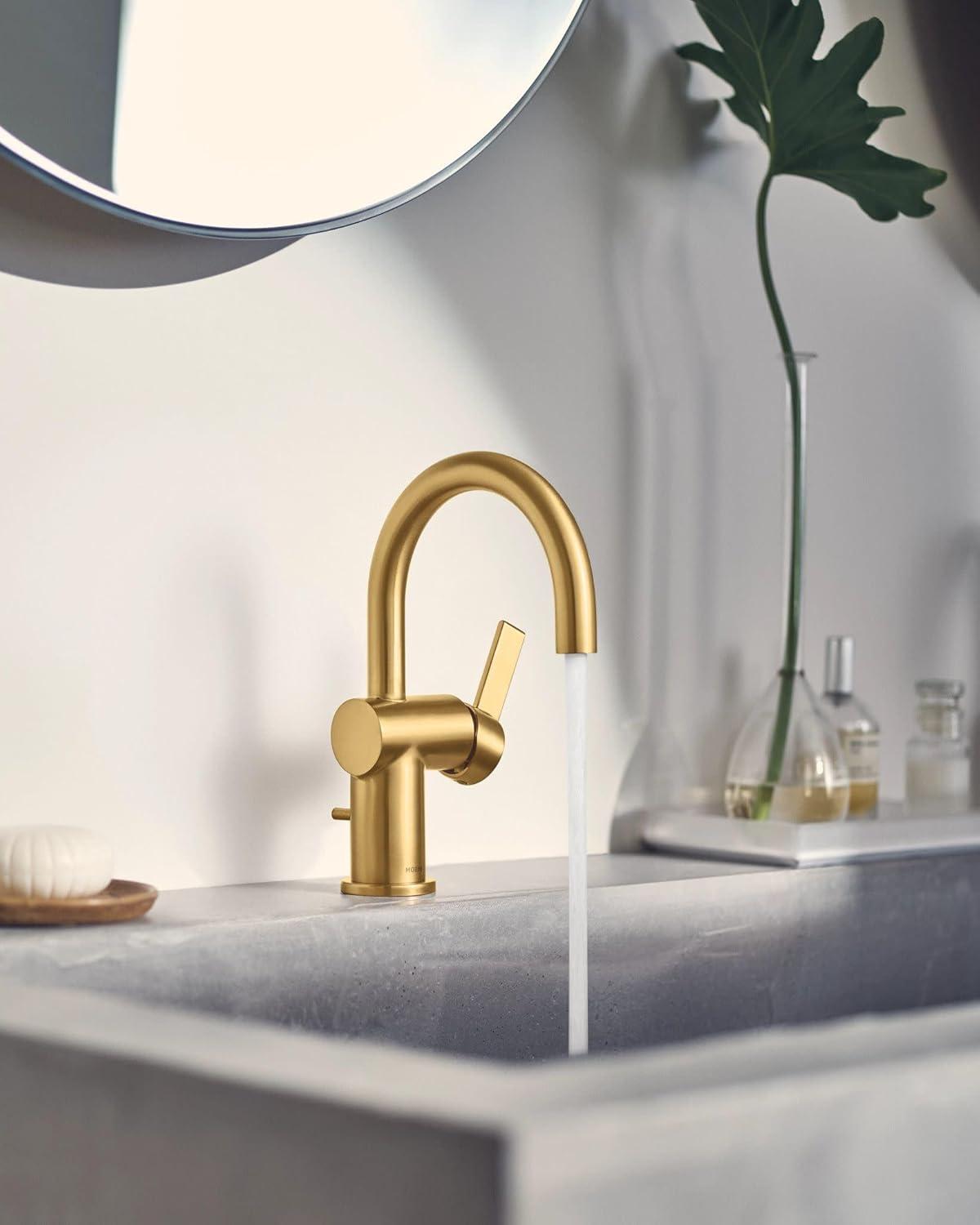 image:imageMoen Cia Matte Black Motionsense Wave Touchless Single Handle Bathroom Sink Faucet 6221EWBLBrushed Gold