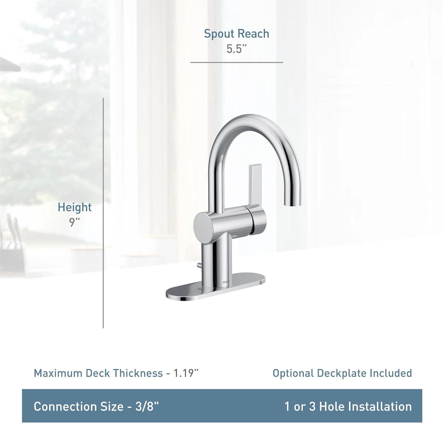 image:imageMoen Cia Matte Black Motionsense Wave Touchless Single Handle Bathroom Sink Faucet 6221EWBLBrushed Gold