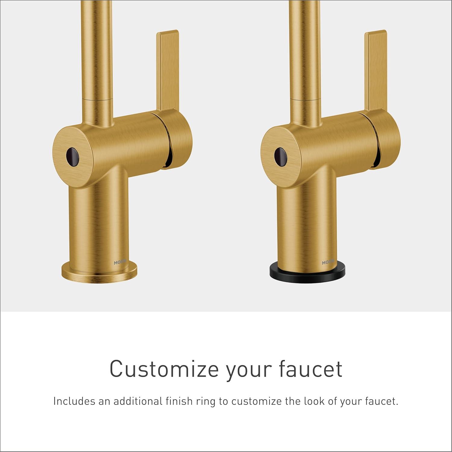 image:imageMoen Cia Matte Black Motionsense Wave Touchless Single Handle Bathroom Sink Faucet 6221EWBLBrushed Gold