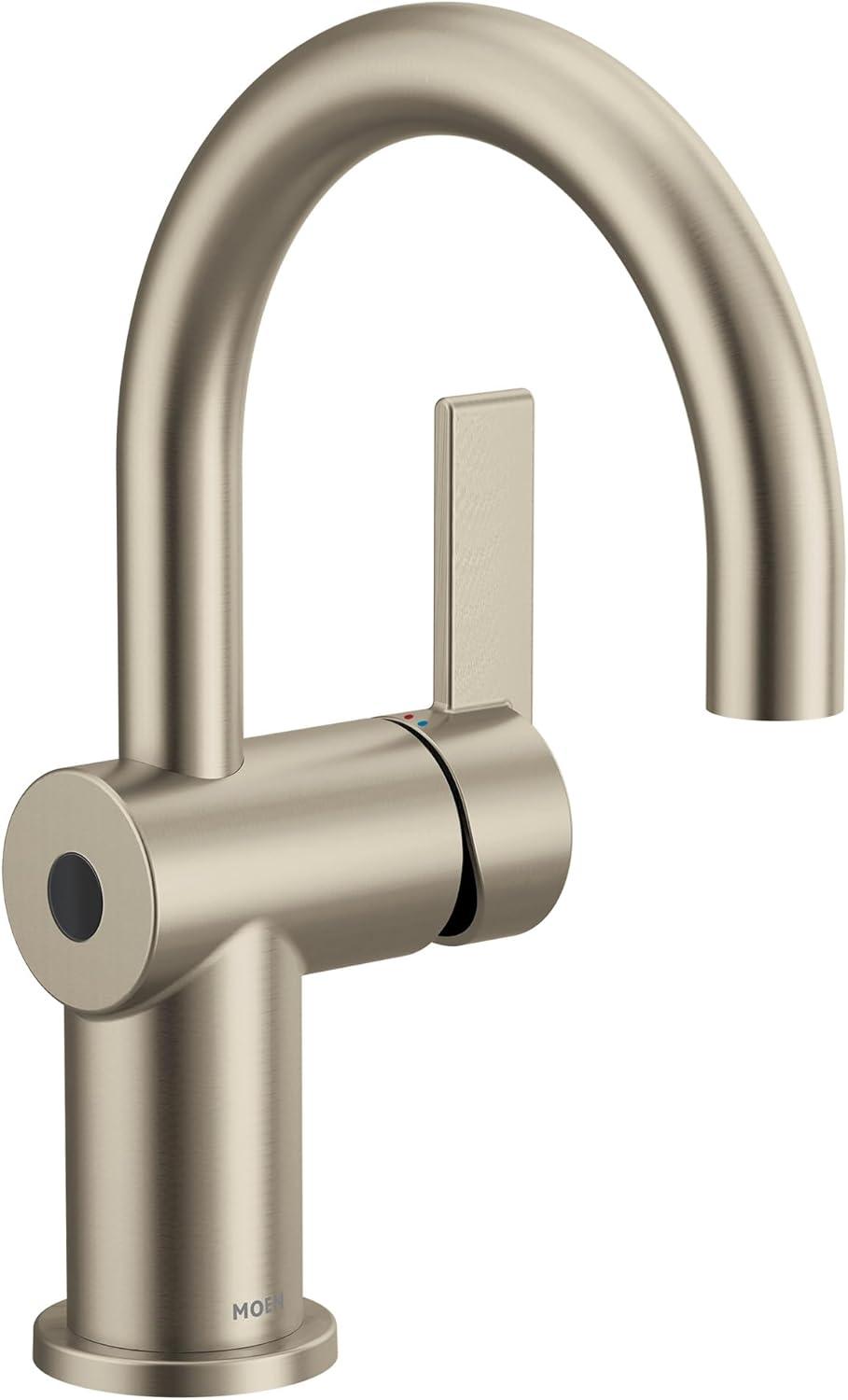 image:imageMoen Cia Matte Black Motionsense Wave Touchless Single Handle Bathroom Sink Faucet 6221EWBLBrushed Nickel