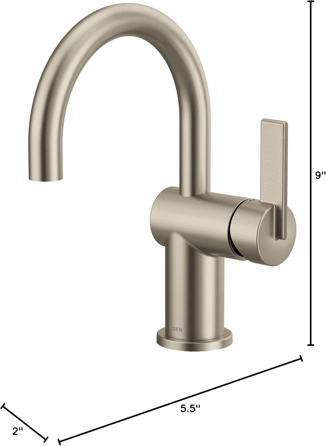 image:imageMoen Cia Matte Black Motionsense Wave Touchless Single Handle Bathroom Sink Faucet 6221EWBLBrushed Nickel