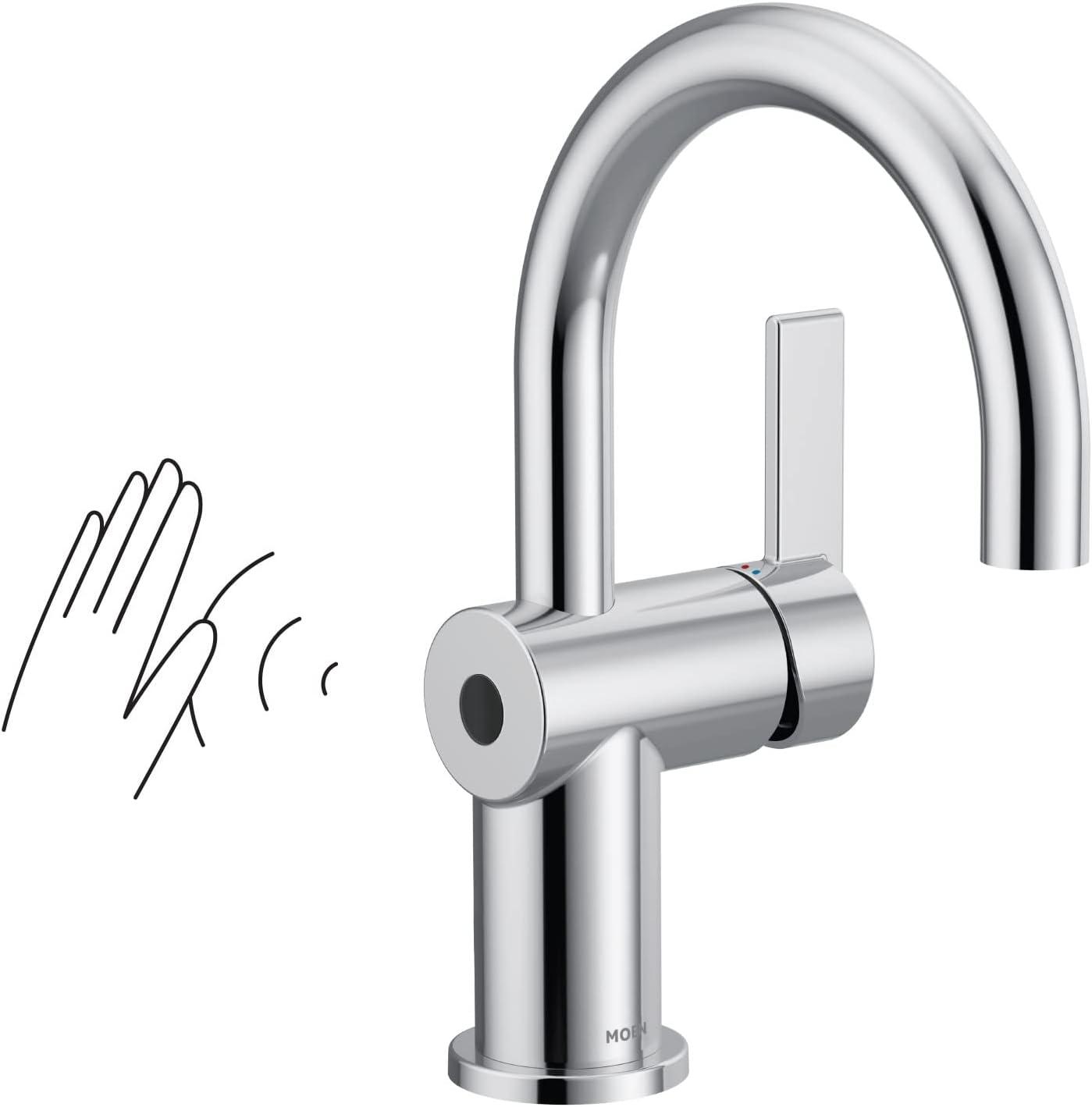 image:imageMoen Cia Matte Black Motionsense Wave Touchless Single Handle Bathroom Sink Faucet 6221EWBLChrome