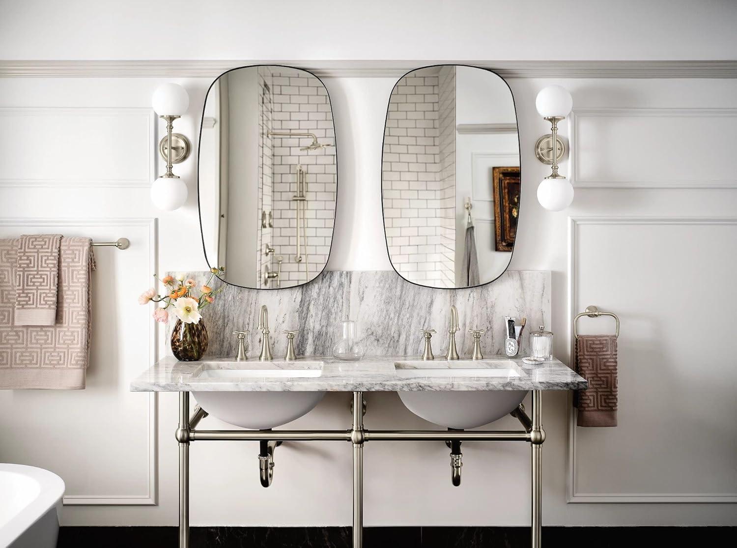 image:imageMoen Colinet Brushed Gold Traditional Cross Handle Wall Mount Bathroom Faucet Trim Valve Required TS44105BGBrushed Nickel
