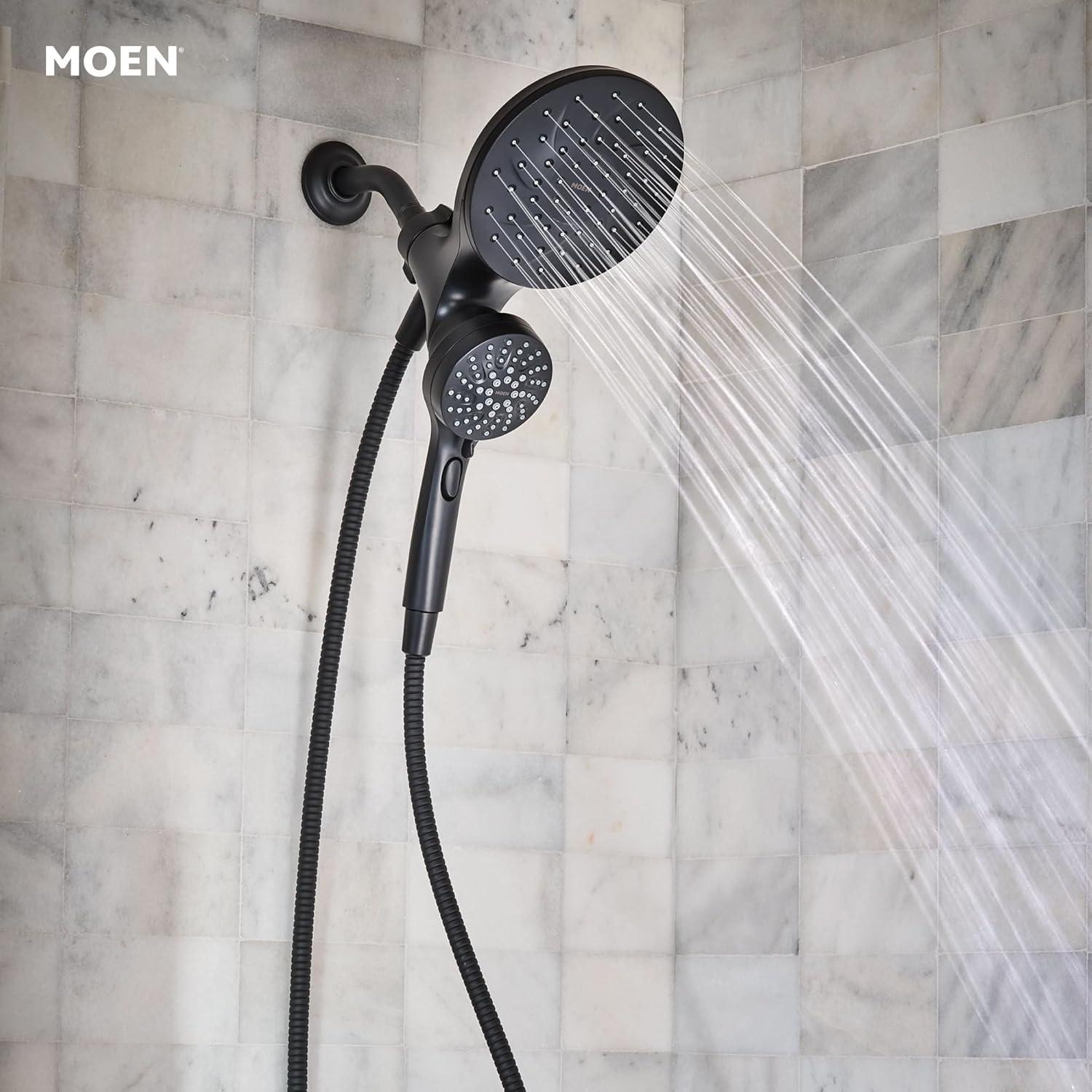 image:imageMoen Engage Chrome Magnetix 2in1 Combo Rain Showerhead with Detachable Handheld Shower Spray Featuring Magnetic Docking System 26009Matte Black