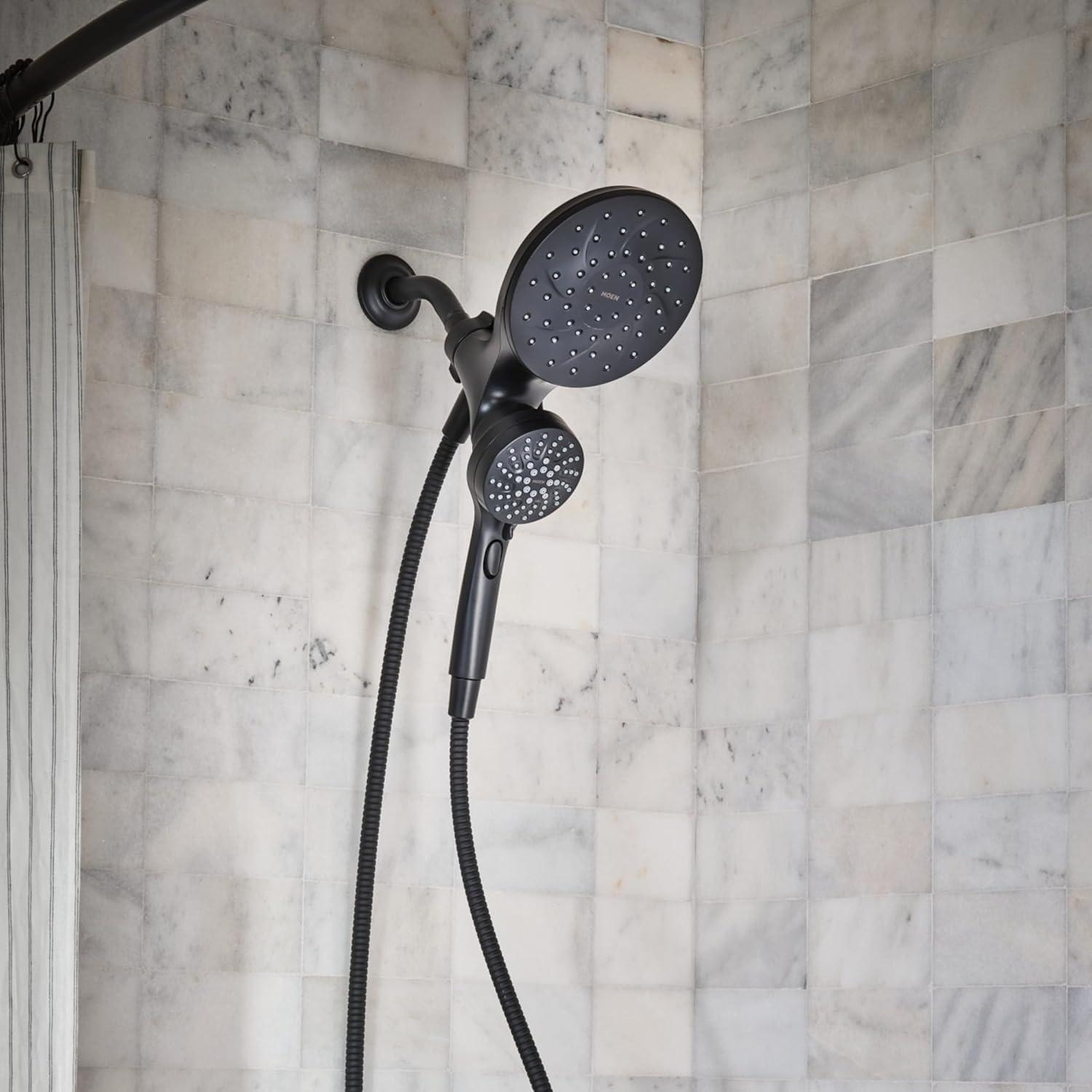 image:imageMoen Engage Chrome Magnetix 2in1 Combo Rain Showerhead with Detachable Handheld Shower Spray Featuring Magnetic Docking System 26009Matte Black
