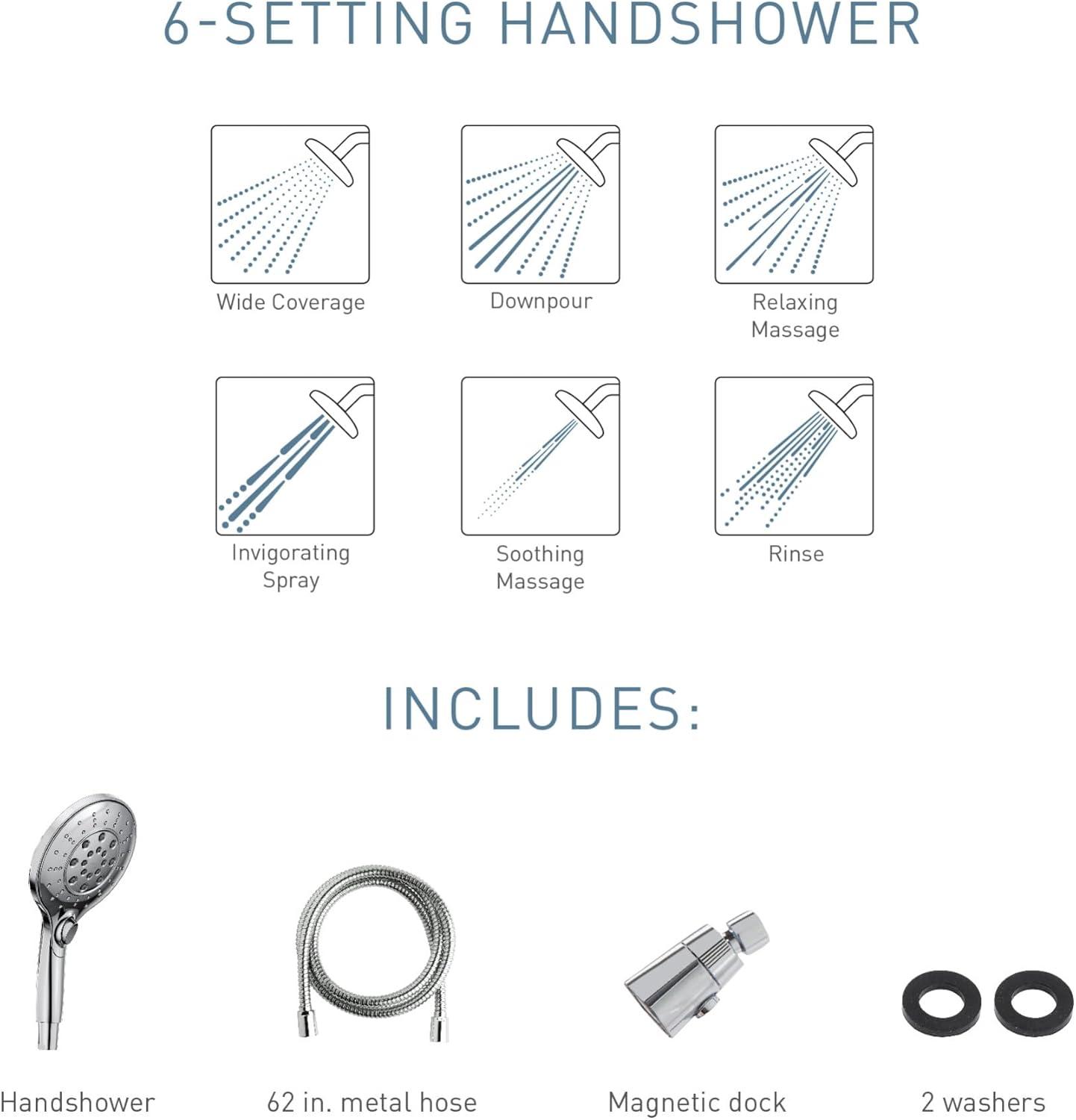 image:imageMoen Engage Magnetix SixFunction 55Inch Handheld Showerhead with Magnetic Docking System Brushed Gold 3662EPBGMatte Black