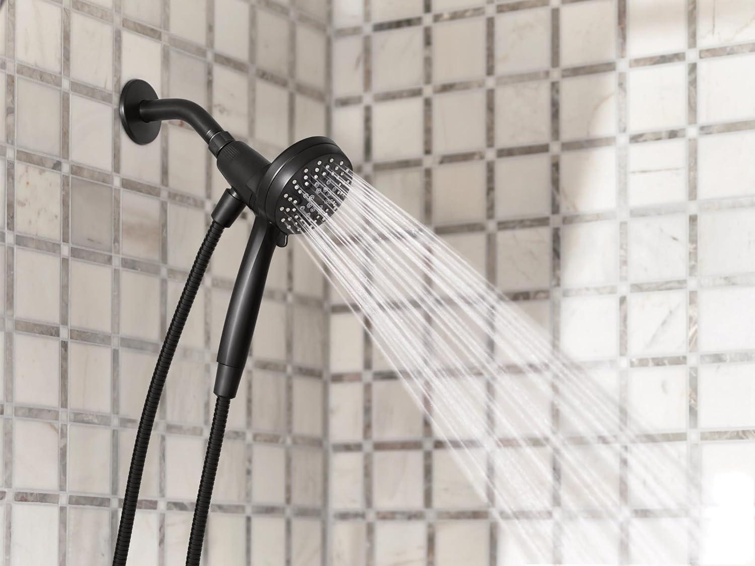 image:imageMoen Engage Magnetix Spot Resist Brushed Nickel 35Inch SixFunction Detachable Handheld Showerhead with Magnetic Docking System 26100SRNMatte Black