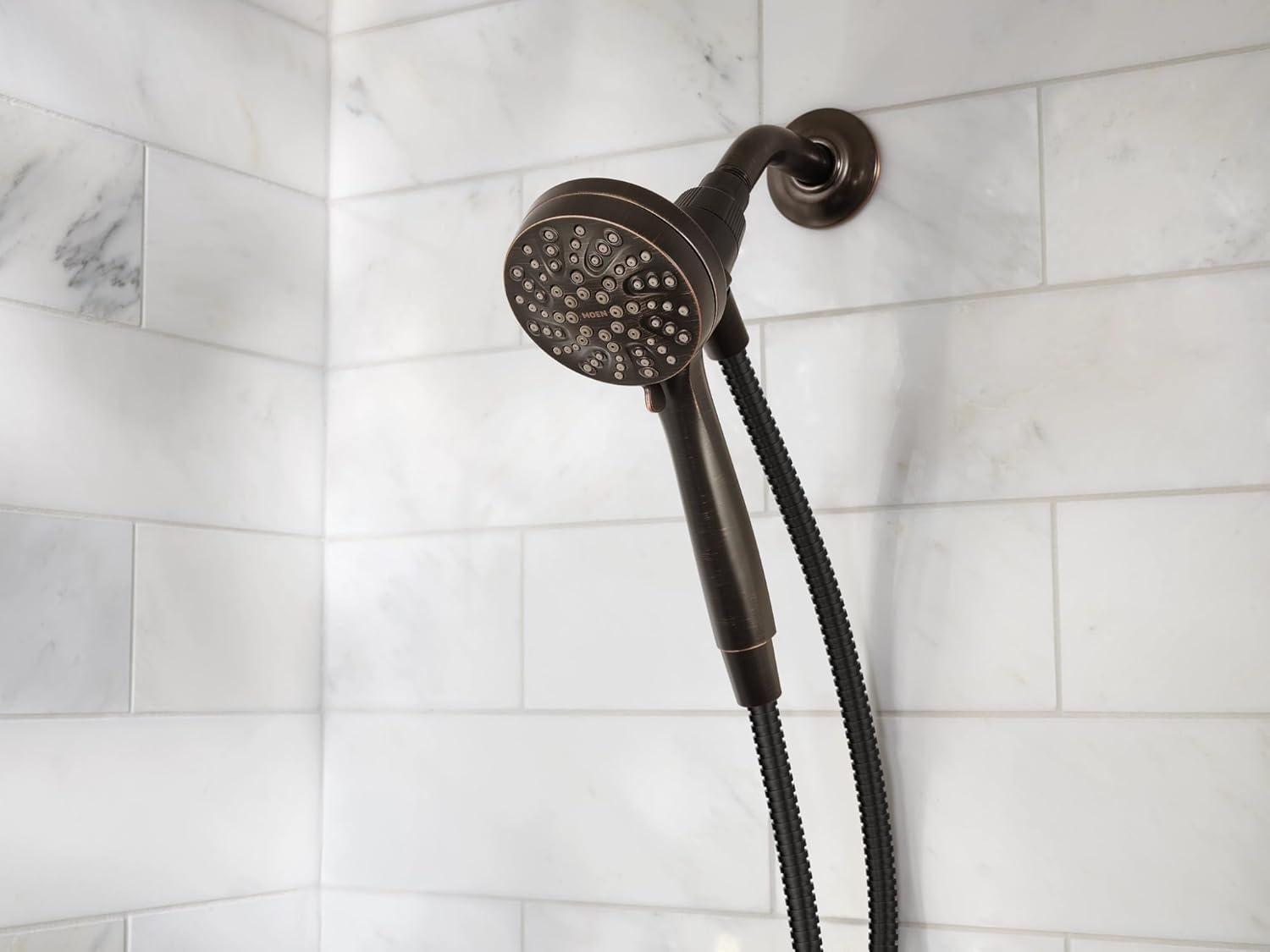 image:imageMoen Engage Magnetix Spot Resist Brushed Nickel 35Inch SixFunction Detachable Handheld Showerhead with Magnetic Docking System 26100SRNMediterranean Bronze