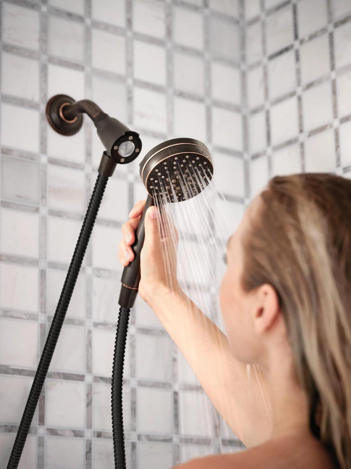 image:imageMoen Engage Magnetix Spot Resist Brushed Nickel 35Inch SixFunction Detachable Handheld Showerhead with Magnetic Docking System 26100SRNMediterranean Bronze