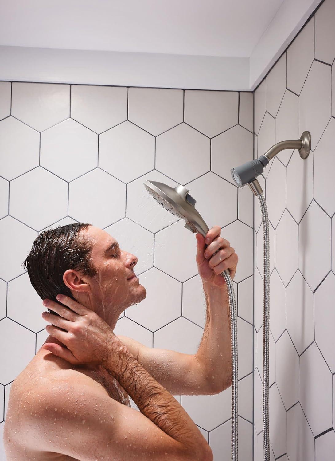 image:imageMoen Engage Spot Resist Brushed Nickel SixFunction 55Inch Removable Handheld Showerhead with Magnetic Docking System 26112SRNSpot Resist Brushed Nickel