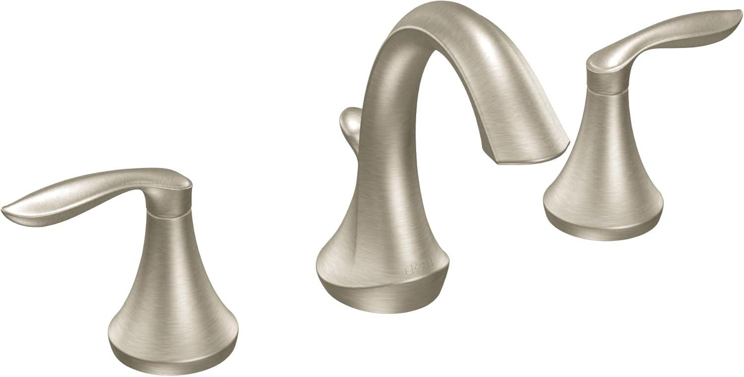 image:imageMoen Eva OilRubbed Bronze TwoHandle HighArc 8Inch Widespread Bathroom Faucet with Drain Assembly Valve Required T6420ORBBrushed Nickel