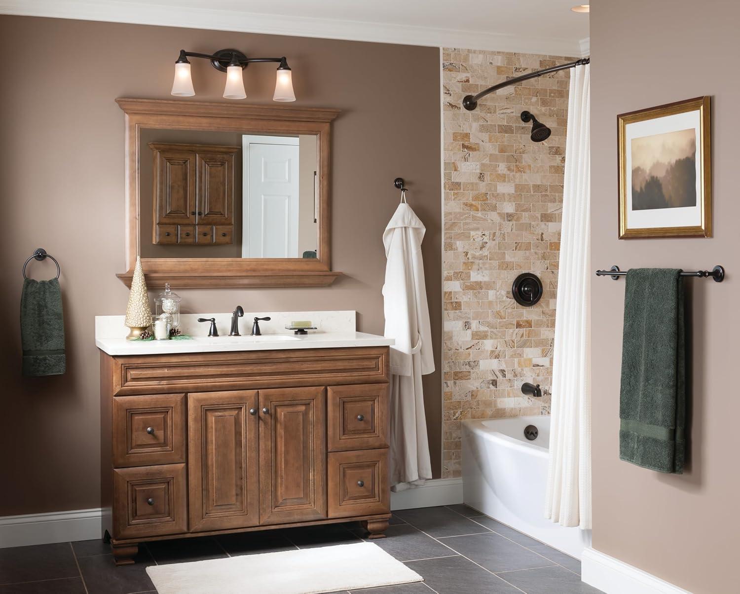 image:imageMoen Eva OilRubbed Bronze TwoHandle HighArc 8Inch Widespread Bathroom Faucet with Drain Assembly Valve Required T6420ORBOil Rubbed Bronze