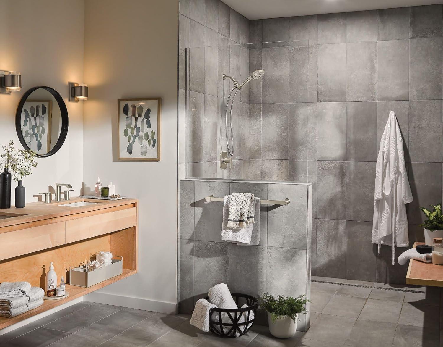 image:imageMoen Genta LX Modern Single Kitchen or Bathroom Towel Bar 24Inch Brushed Nickel BH3824BNBrushed Nickel