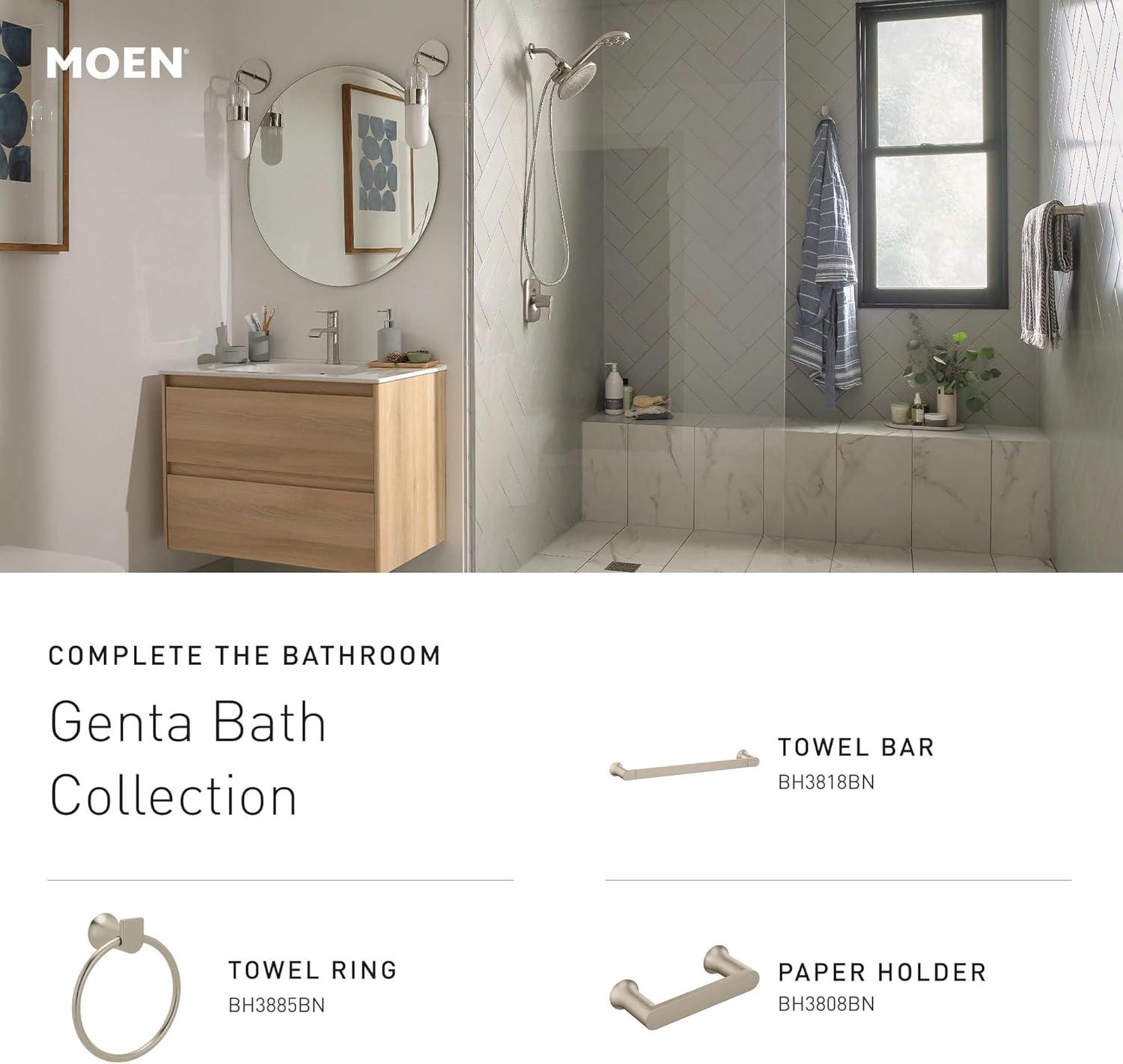 image:imageMoen Genta LX Modern Single Kitchen or Bathroom Towel Bar 24Inch Brushed Nickel BH3824BNBrushed Nickel