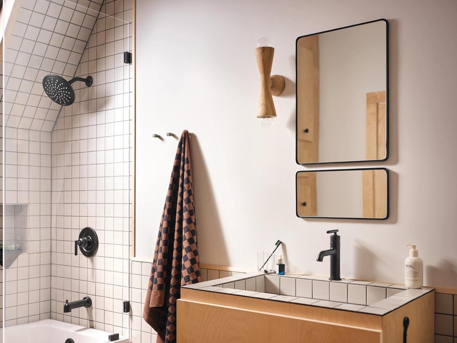image:imageMoen Gibson Chrome PosiTemp Pressure Balancing Modern Tub and Shower Trim with 8Inch Rainshower Valve Required T3003EPMatte Black