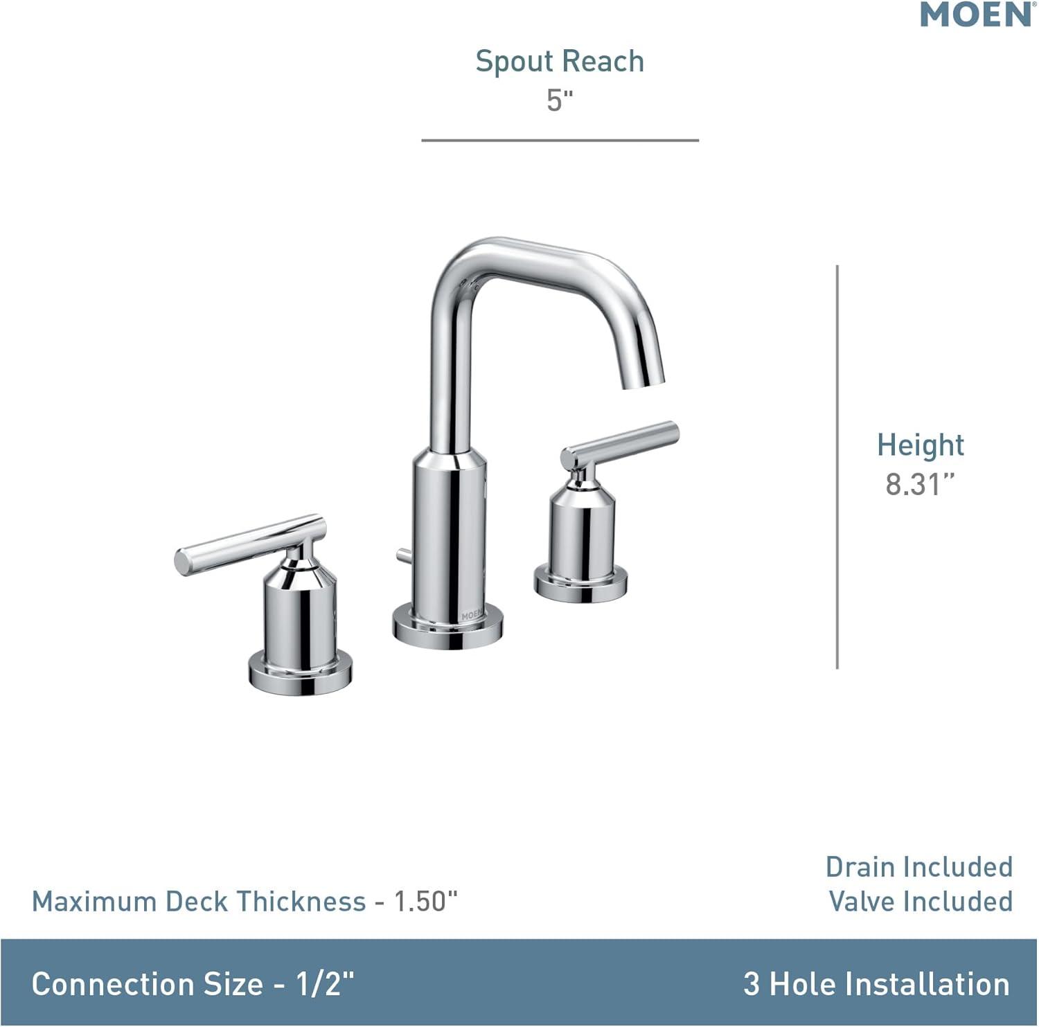 image:imageMoen Gibson TwoHandle High Arc Widespread Modern Bathroom Sink Faucet for 3Hole Setups with Valve Included Brushed Nickel TV6142BNBrushed Nickel