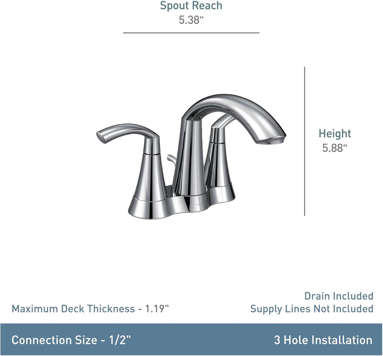 image:imageMoen Glyde Brushed Nickel TwoHandle High Arc Centerset Bathroom Faucet 6172BNChrome