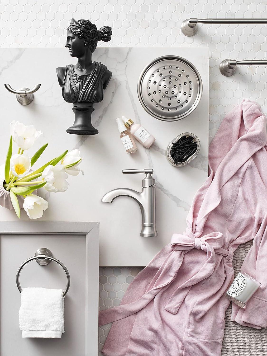 image:imageMoen Halle Brushed Nickel Moen MY0318BN Halle 18inch Single Towel Bar MY0318BN18 Towel Bar