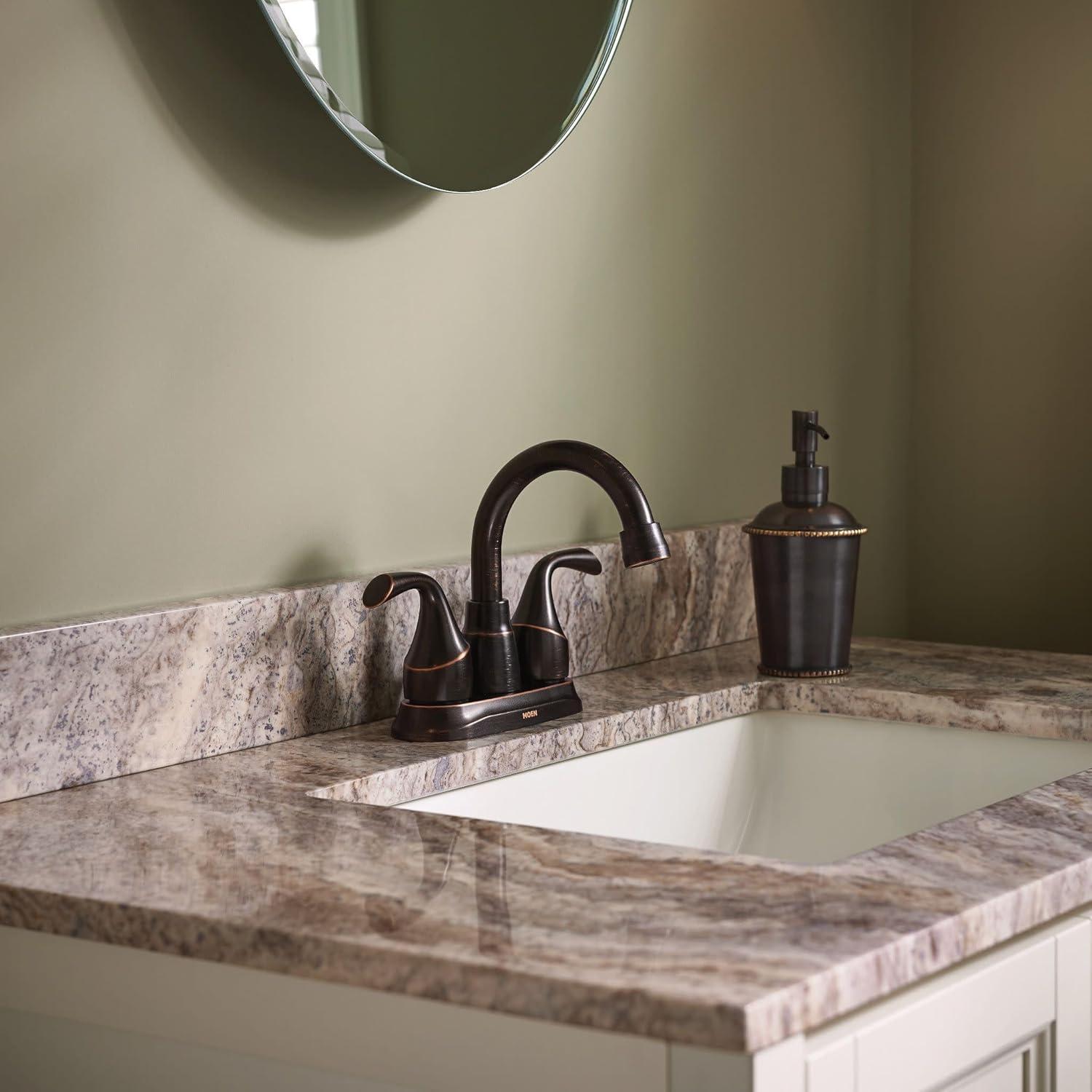 image:imageMoen Idora Mediterranean Bronze TwoHandle Centerset Bathroom Sink Faucet with Drain Assembly 84115BRB