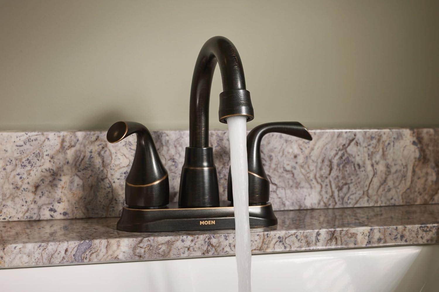 image:imageMoen Idora Mediterranean Bronze TwoHandle Centerset Bathroom Sink Faucet with Drain Assembly 84115BRB