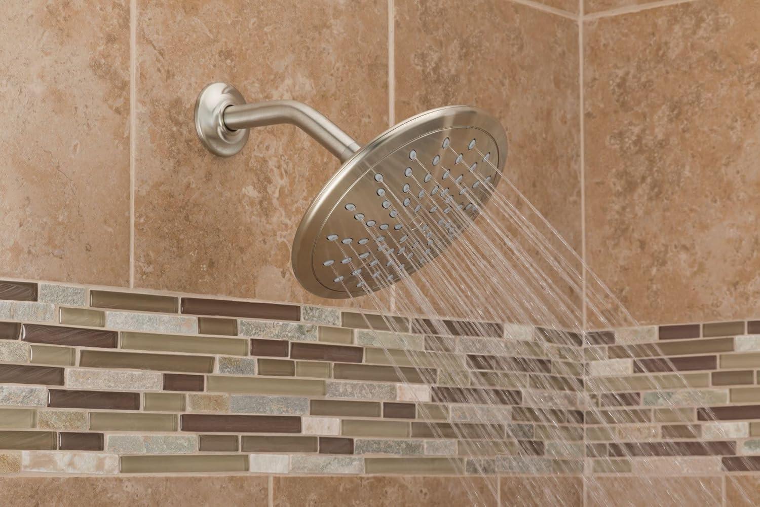 image:imageMoen Matte Black 8Inch Wide Fixed Rainshower Rain Showerhead for Tub and Shower 6345BLBrushed Nickel