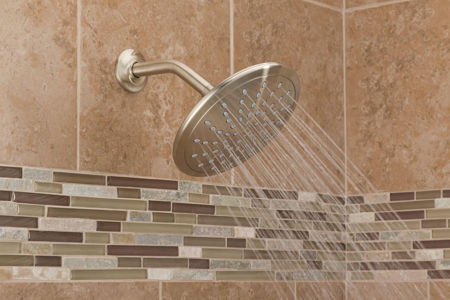 image:imageMoen Matte Black 8Inch Wide Fixed Rainshower Rain Showerhead for Tub and Shower 6345BLBrushed Nickel