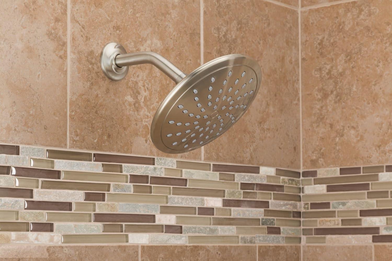 image:imageMoen Matte Black 8Inch Wide Fixed Rainshower Rain Showerhead for Tub and Shower 6345BLBrushed Nickel