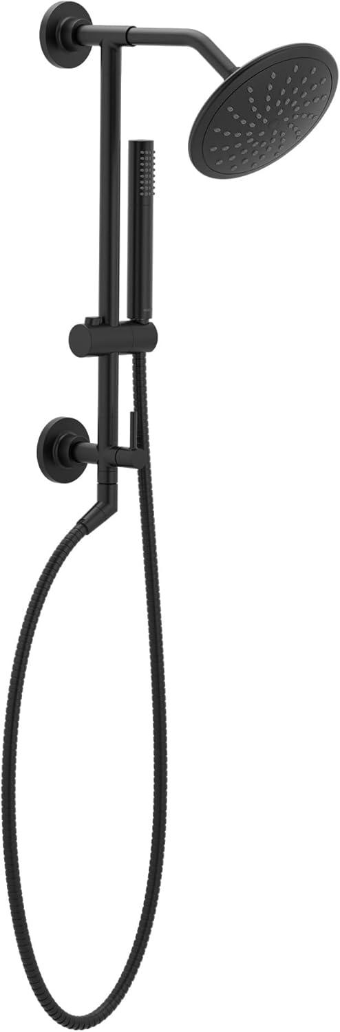 image:imageMoen Matte Black 8Inch Wide Fixed Rainshower Rain Showerhead for Tub and Shower 6345BLMatte Black
