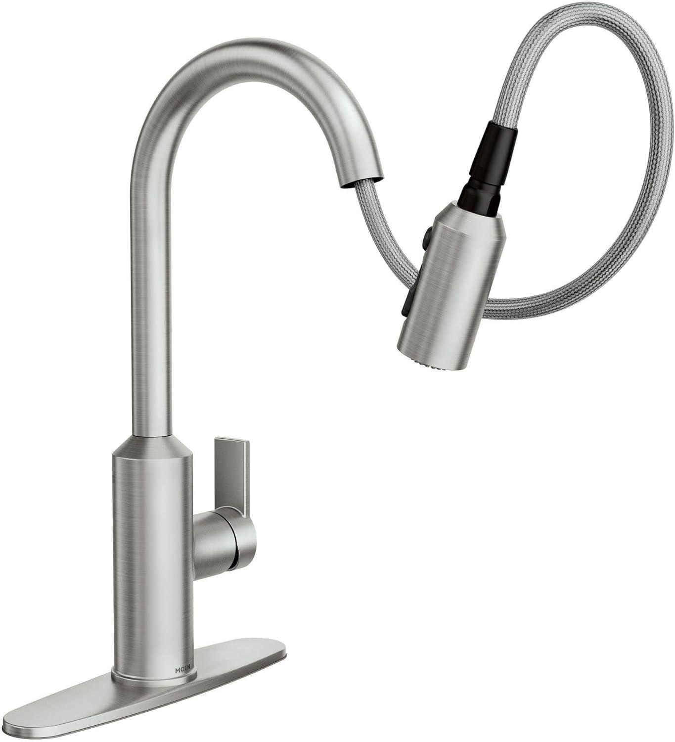 image:imageMoen Meena One Handle Kitchen Faucet with Pull Down Sprayer High Arc Kitchen Sink Faucet Featuring Reflex System and Duralock Quick Connect Bronzed Gold 87270BZGSpot Resist Stainless
