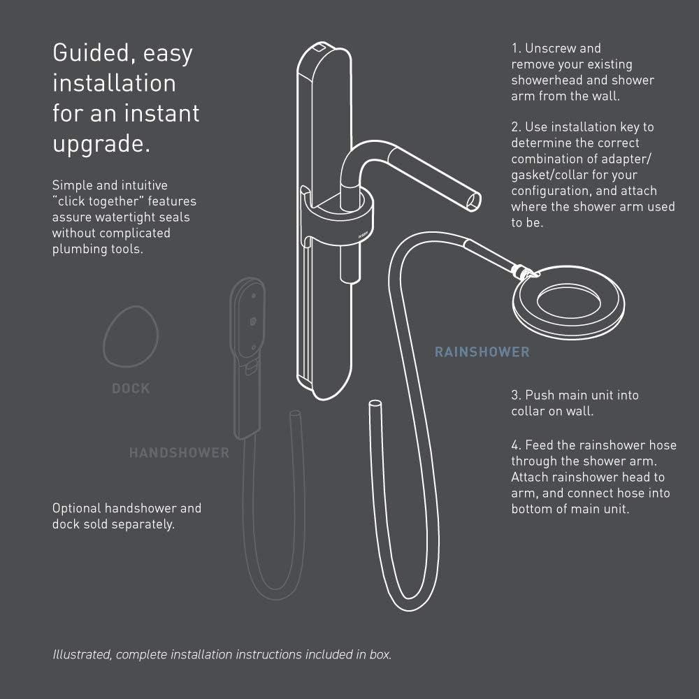 image:imageMoen N214R0SRN Spa Shower Rainshower Spot Resist Brushed NickelMatte BlackChrome