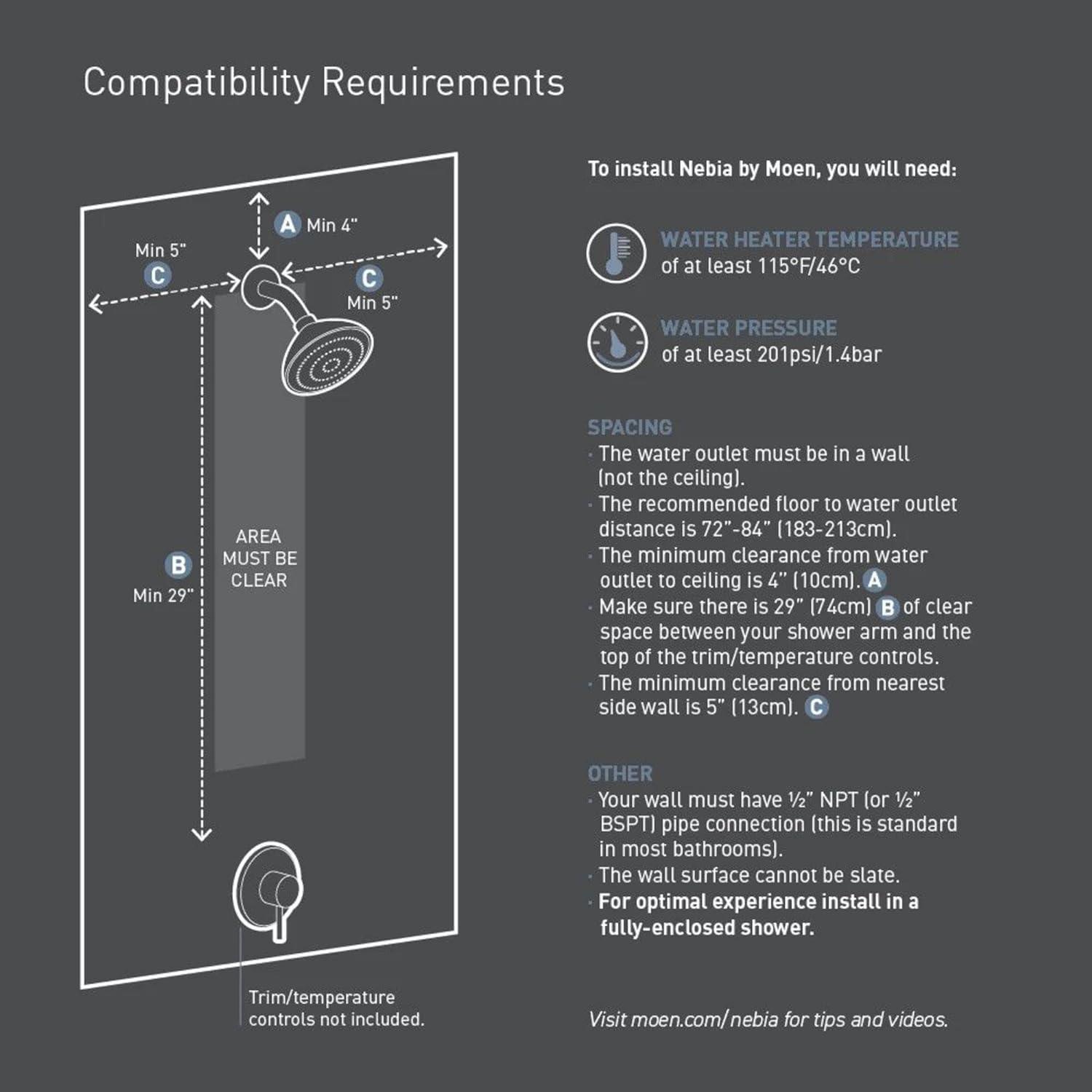 image:imageMoen N214R0SRN Spa Shower Rainshower Spot Resist Brushed NickelSpot Resist Brushed Nickel