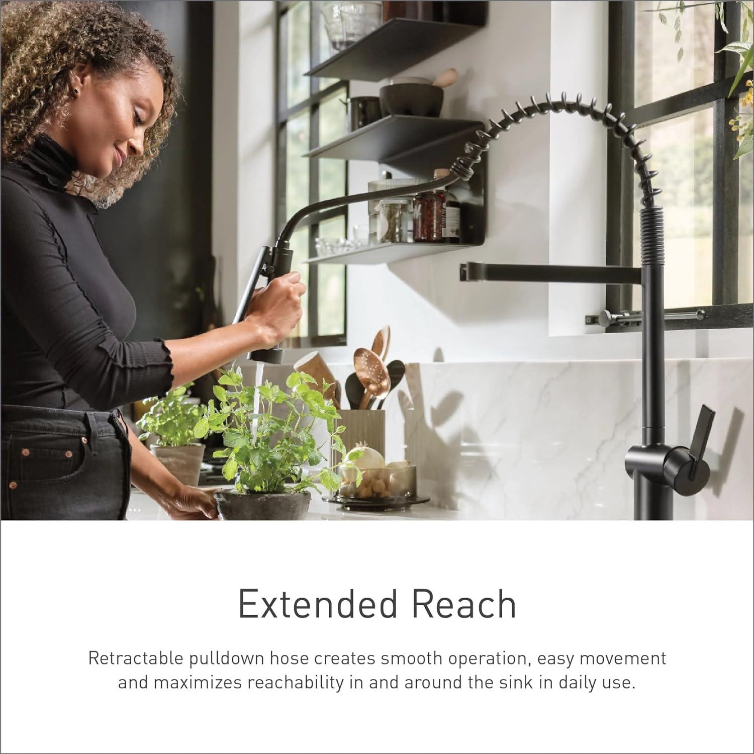 image:imageMoen Paterson Matte Black Water Filtration OneHandle High Arc Pulldown Kitchen Faucet Water Filter for Sink Faucet Sold Separately FS72003BLChrome