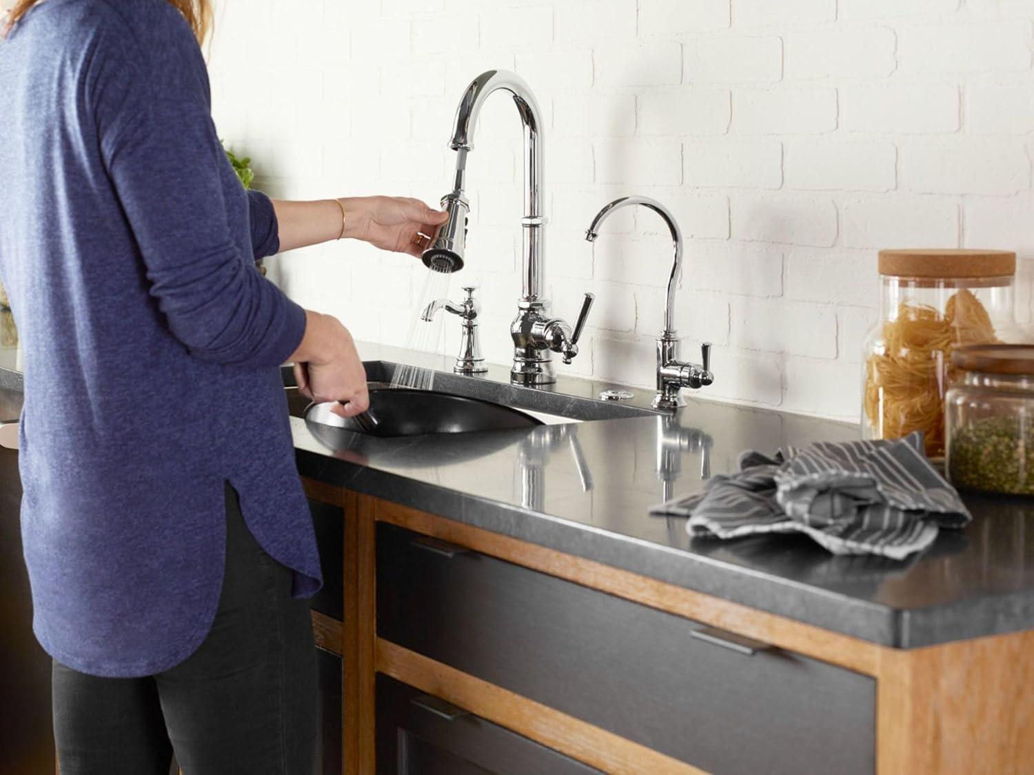 image:imageMoen Paterson Matte Black Water Filtration OneHandle High Arc Pulldown Kitchen Faucet Water Filter for Sink Faucet Sold Separately FS72003BLChrome