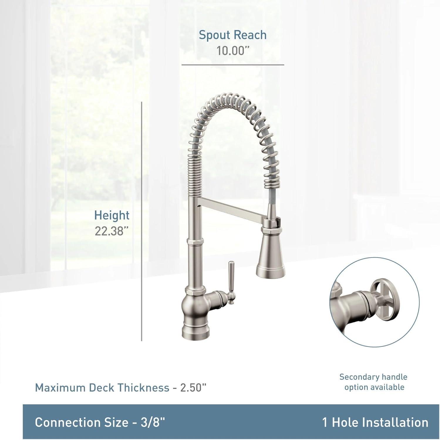 image:imageMoen Paterson Matte Black Water Filtration OneHandle High Arc Pulldown Kitchen Faucet Water Filter for Sink Faucet Sold Separately FS72003BLMatte Black