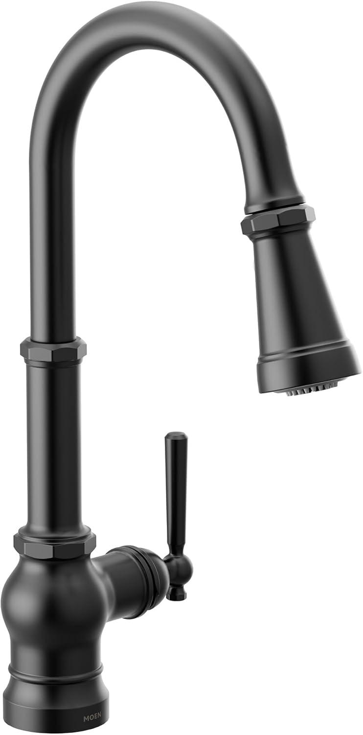 image:imageMoen Paterson Matte Black Water Filtration OneHandle High Arc Pulldown Kitchen Faucet Water Filter for Sink Faucet Sold Separately FS72003BLMatte Black