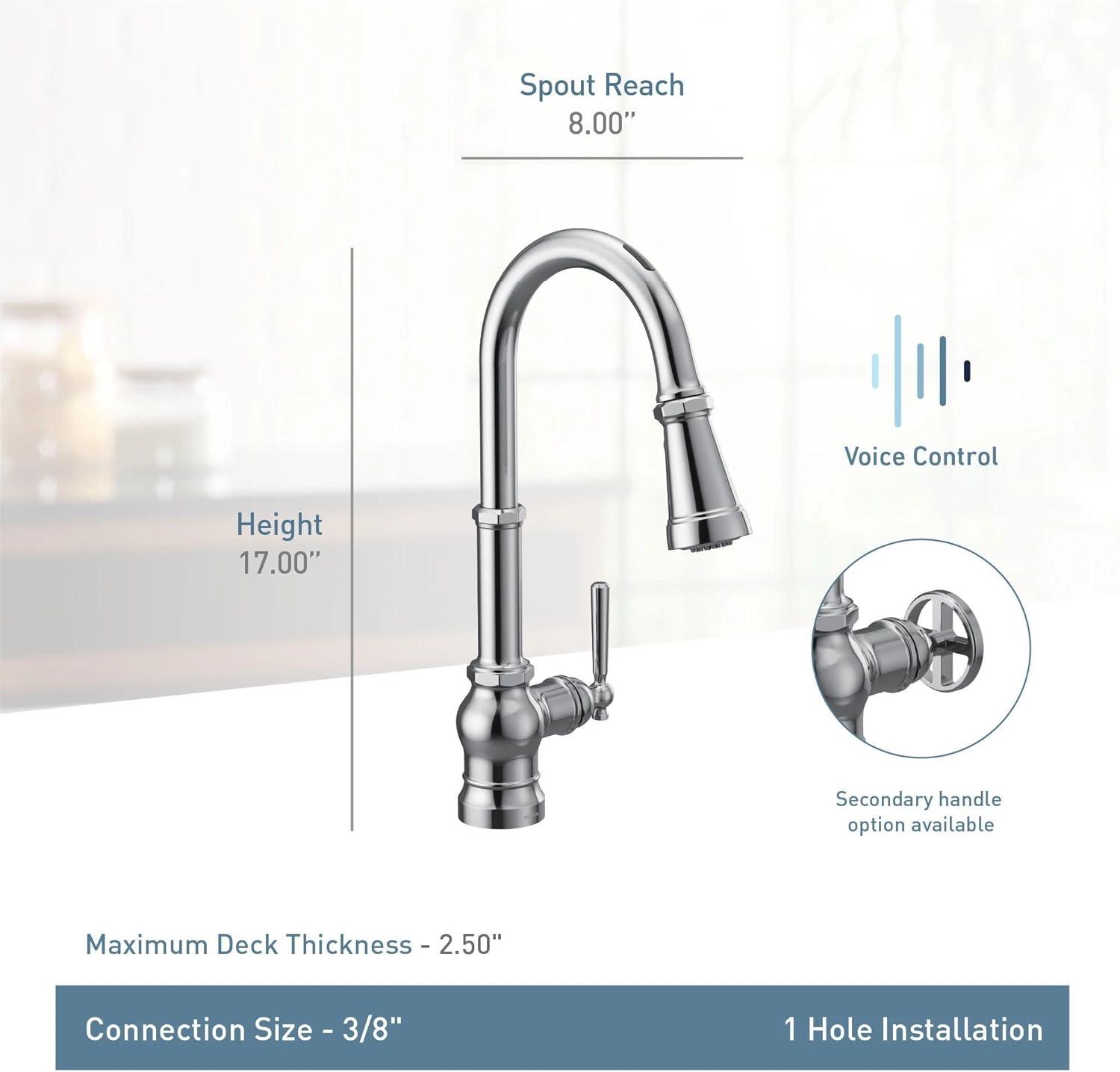 image:imageMoen Paterson Matte Black Water Filtration OneHandle High Arc Pulldown Kitchen Faucet Water Filter for Sink Faucet Sold Separately FS72003BLMatte Black