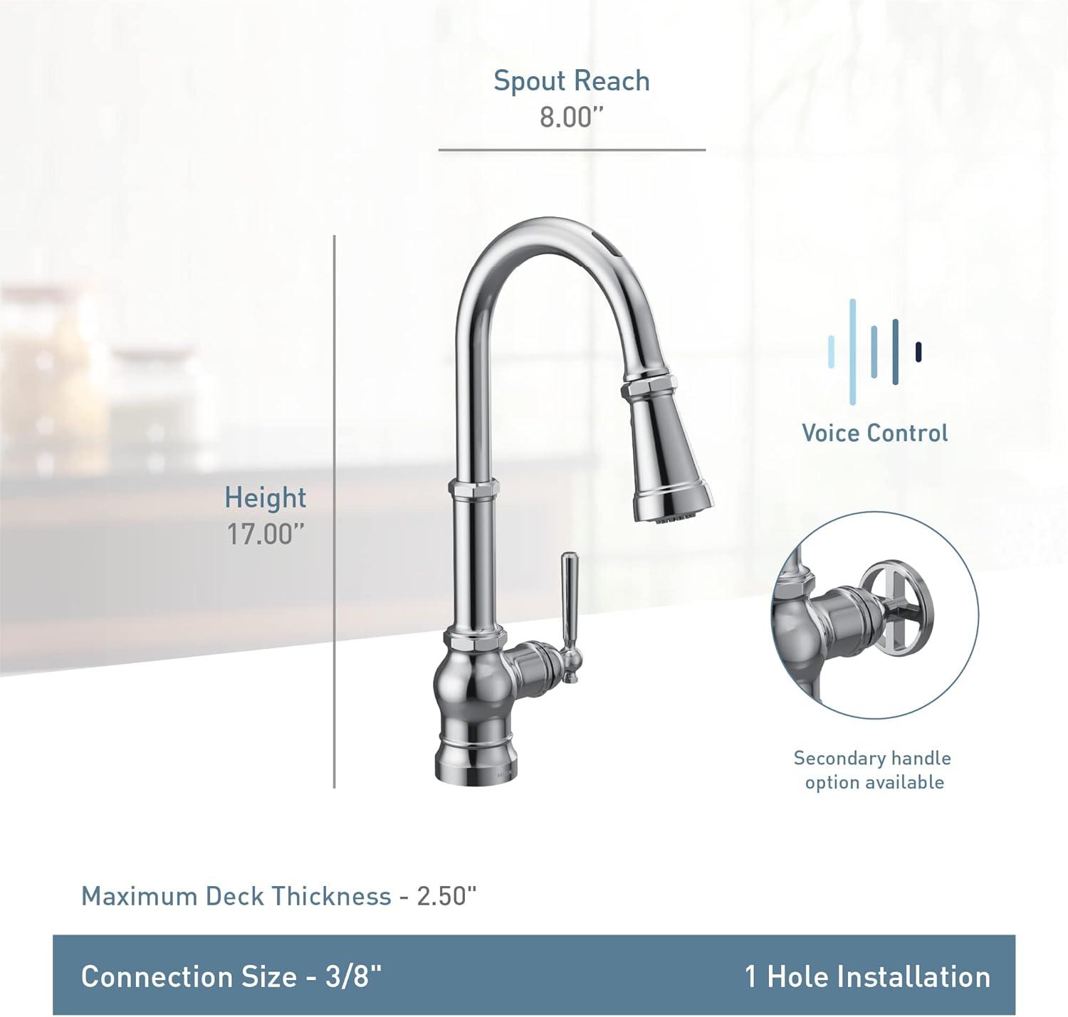 image:imageMoen Paterson Matte Black Water Filtration OneHandle High Arc Pulldown Kitchen Faucet Water Filter for Sink Faucet Sold Separately FS72003BLMatte Black